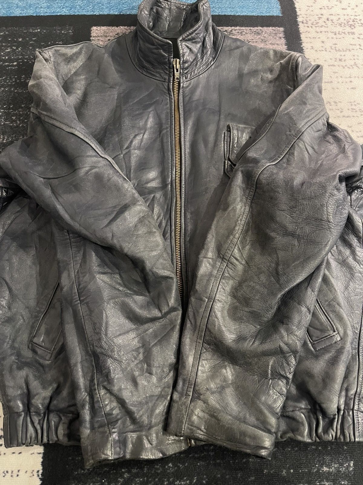 Vintage Vintage 1960’s French Air Force Faded Leather Jacket Size US L / EU 52-54 / 3 - 10 Thumbnail