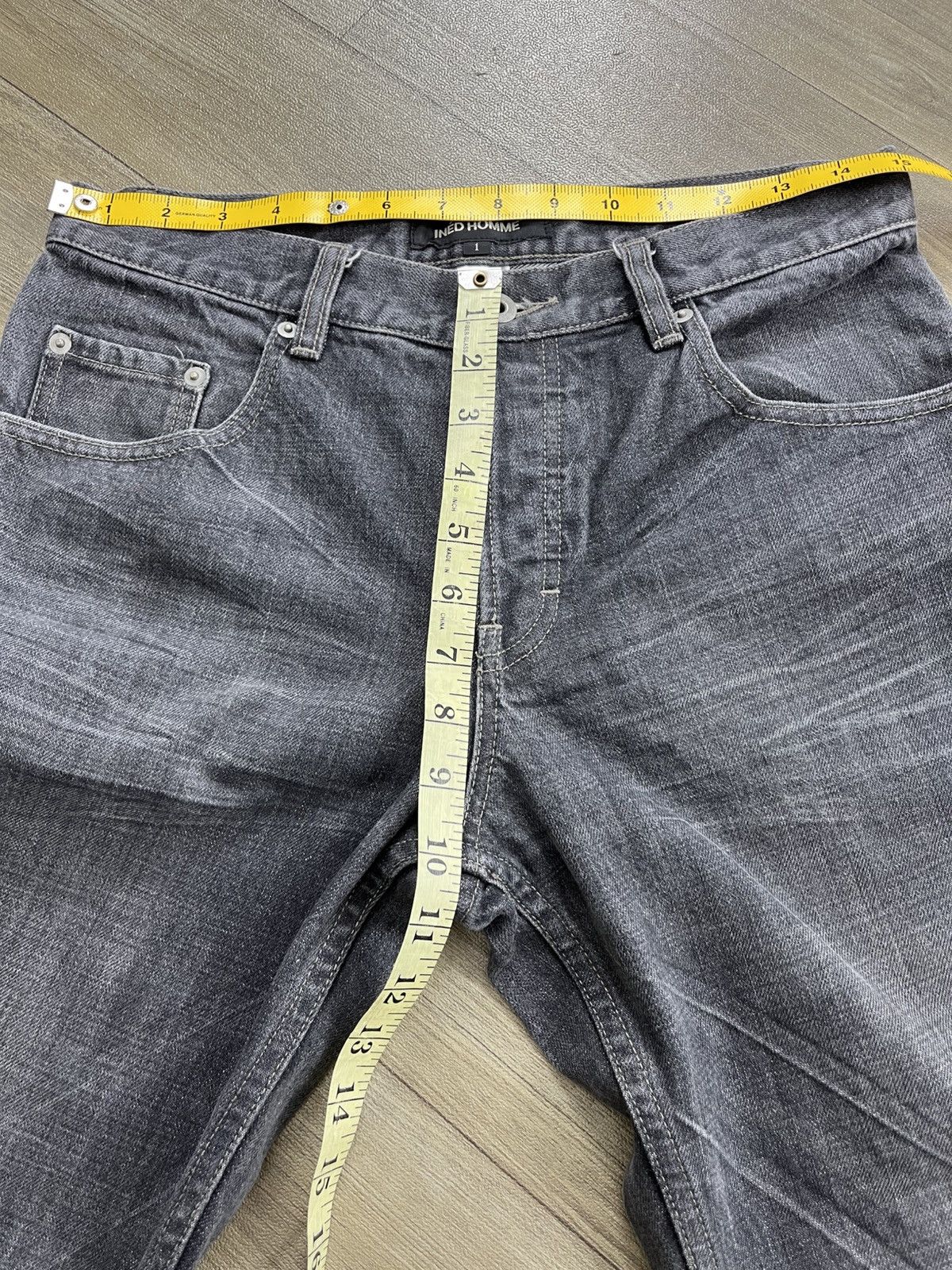 Yohji Yamamoto Vintage Ined Homme Yohji Yamamoto Black Faded Jeans Size US 30 / EU 46 - 14 Thumbnail