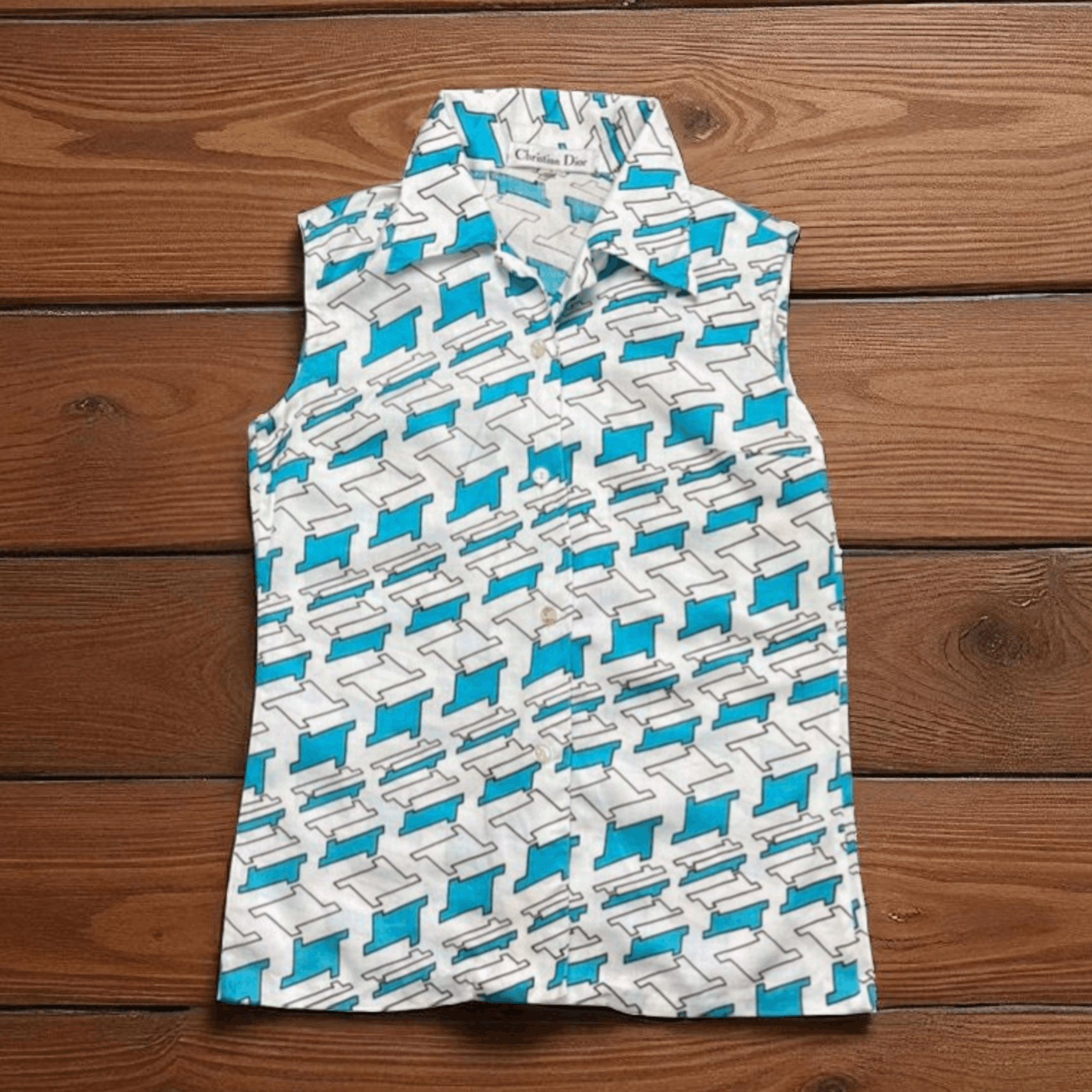 Christian Dior Monsieur Vintage Christian Dior Sleeveless Full print Shirt Size M / US 6-8 / IT 42-44 - 1 Thumbnail