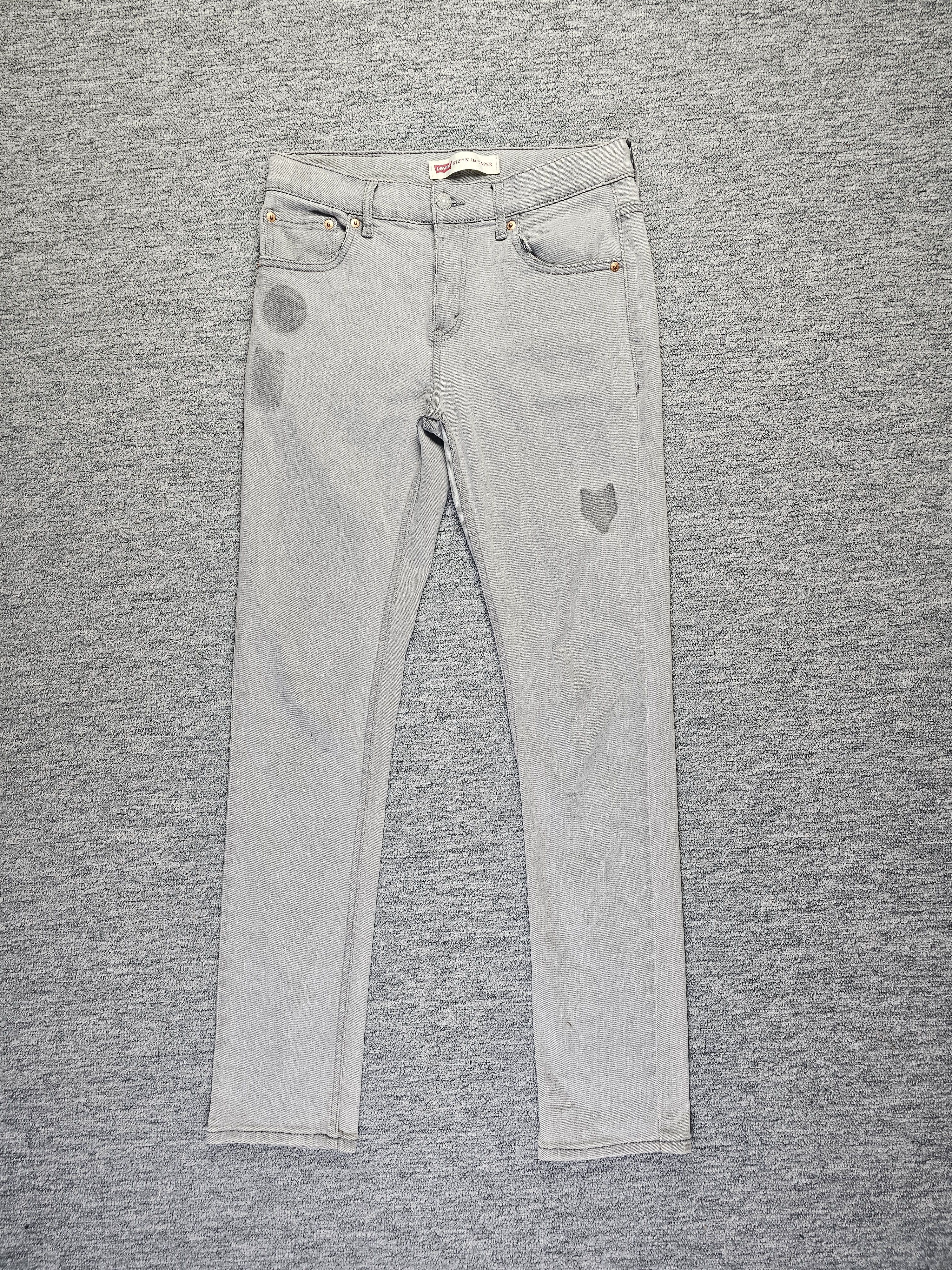 Levi's Levis 512 Slim Taper Jeans Women 29 Gray Heart Patch Y2K Size 29" - 1 Thumbnail
