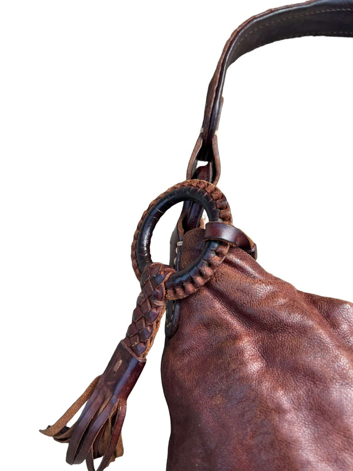 Leather genten Japan Patina Leather Mini Hobo Bag Size ONE SIZE - 5 Thumbnail