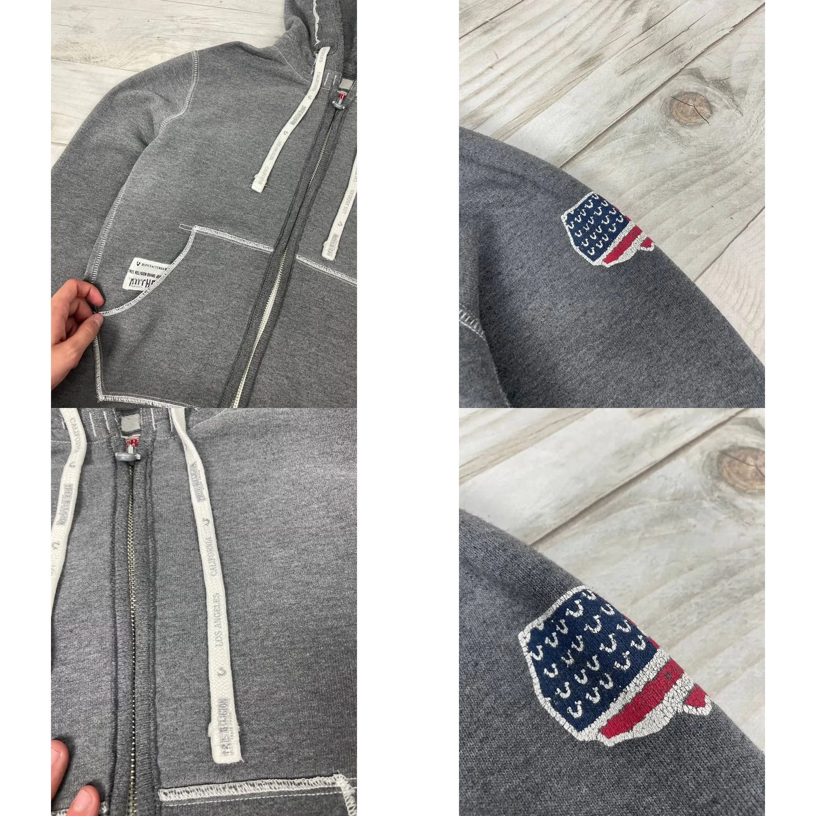 True Religion True Religion Hoodie Full Zip California USA Flag Men Sz M gray Size US M / EU 48-50 / 2 - 8 Thumbnail