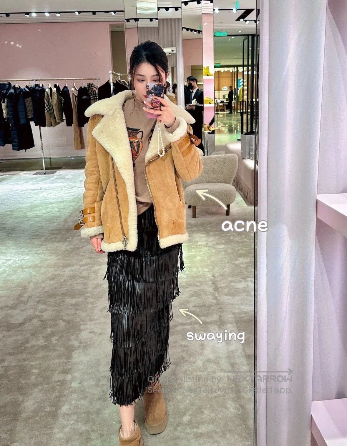 Acne Studios Acne Studios Shearling Moto Jacket. Size XXS / US 00 / IT 34 - 8 Thumbnail