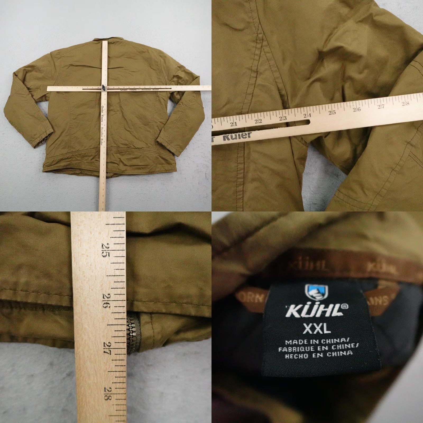 Vintage Kuhl Jacket Mens 2XL Brown Kaffe Racer Coat Full Zip Up Insulated Bomber Moto Jacket Size US XXL / EU 58 / 5 - 8 Thumbnail