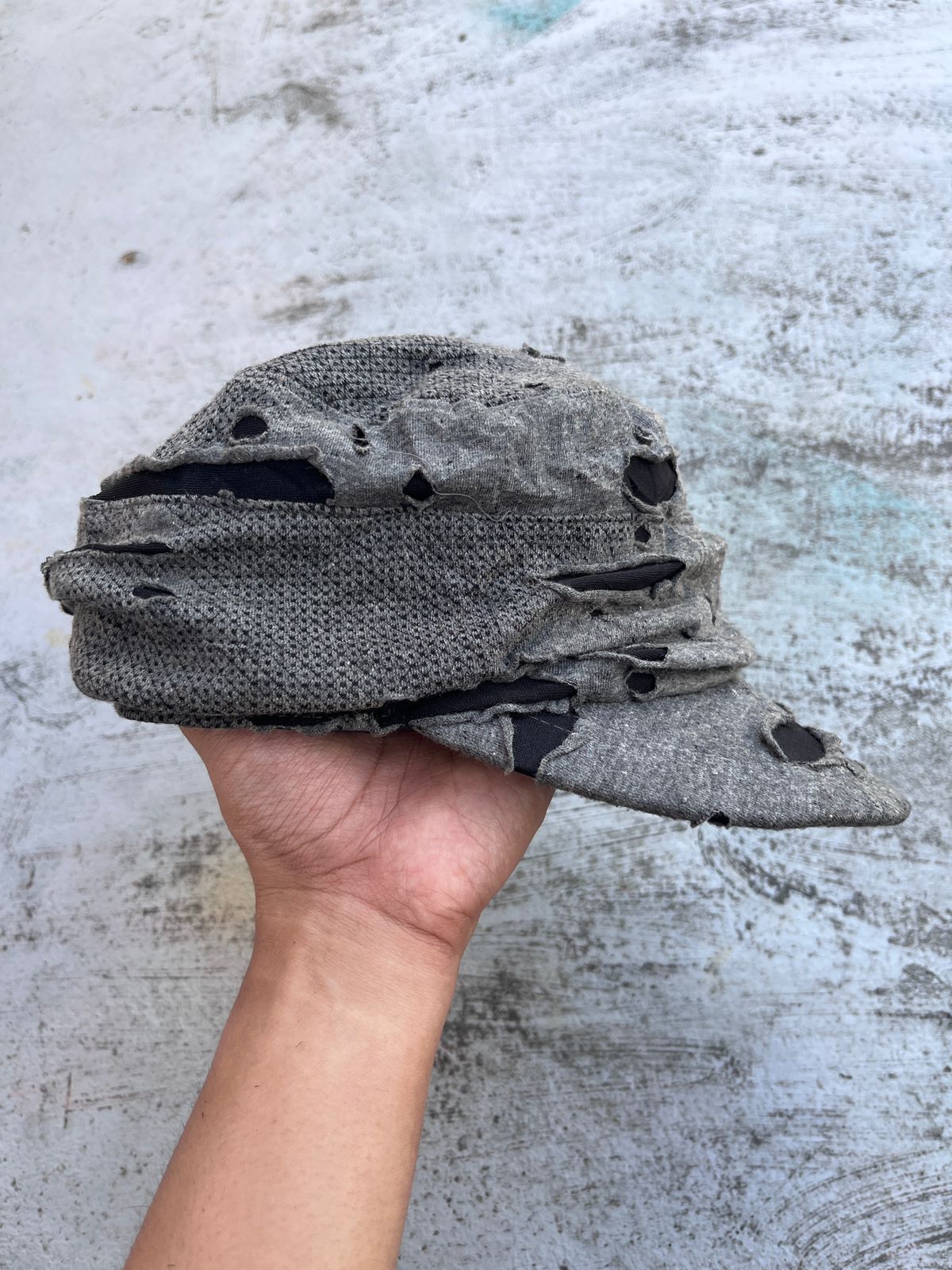 Yasuyuki Ishii Japanese Archive Distressed Scab Mesh Cadet Cap - Gray/Black Size ONE SIZE - 5 Thumbnail