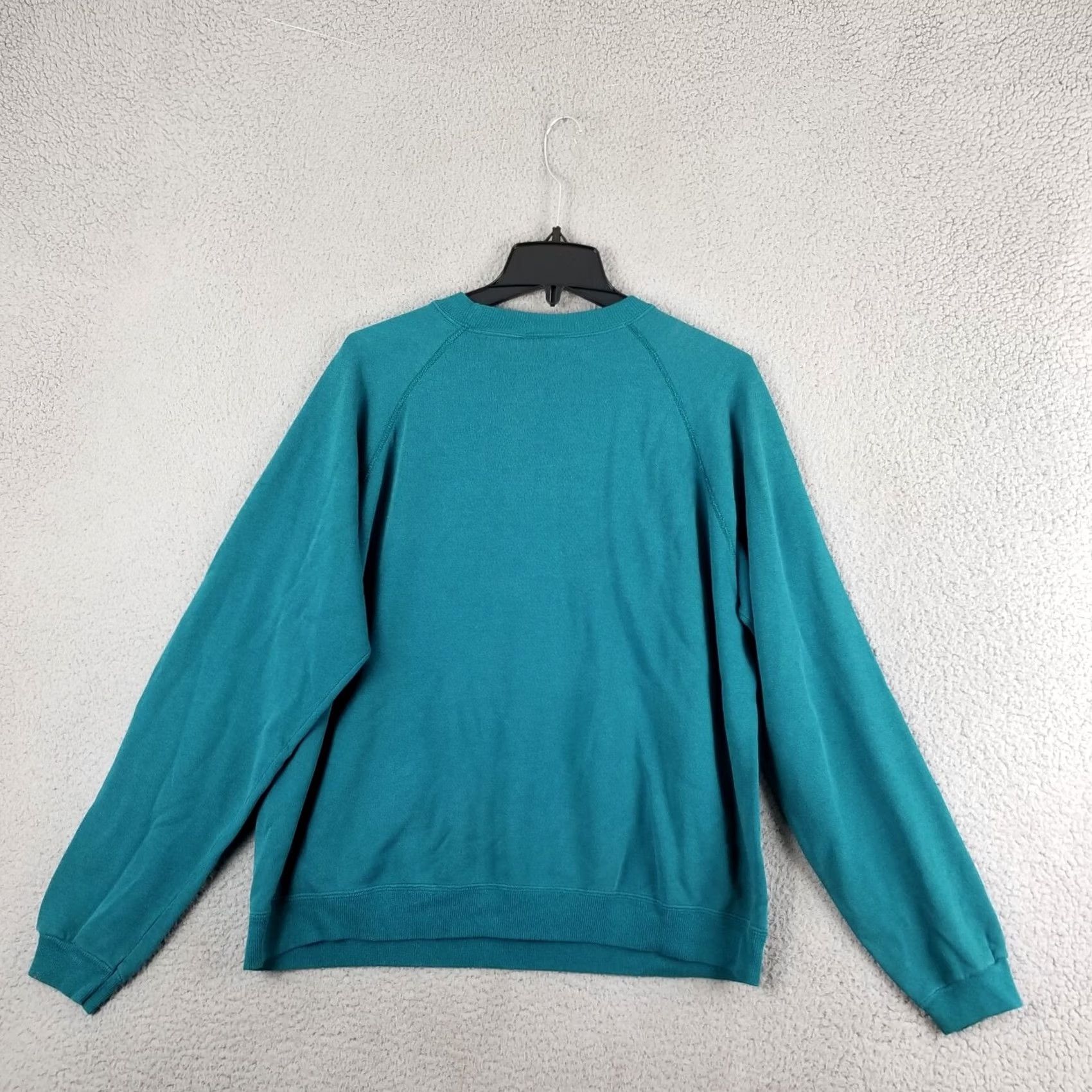 Hanes VINTAGE Hanes Sweatshirt Crewneck Sweatshirt Men L Teal 90s Hip Hop Grunge Streetwear Pullover" Size US L / EU 52-54 / 3 - 6 Thumbnail