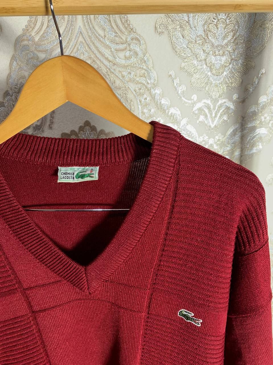 Lacoste × Vintage VERY RARE LACOSTE CHAMISE SWEATER V KNIT MADE IN FRANCE 90s Size US XL / EU 56 / 4 - 3 Thumbnail