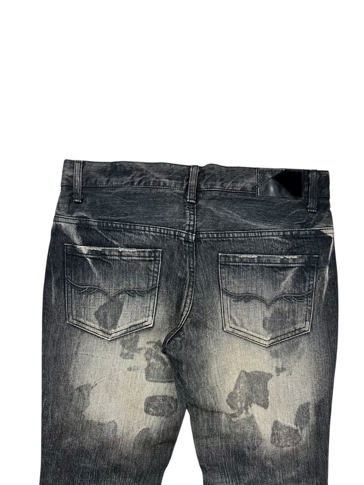 GOSTAR DE FUGA 2000s Fuga - Vkei Style Crashed Flared Denim Pants Size US 29 - 11 Thumbnail