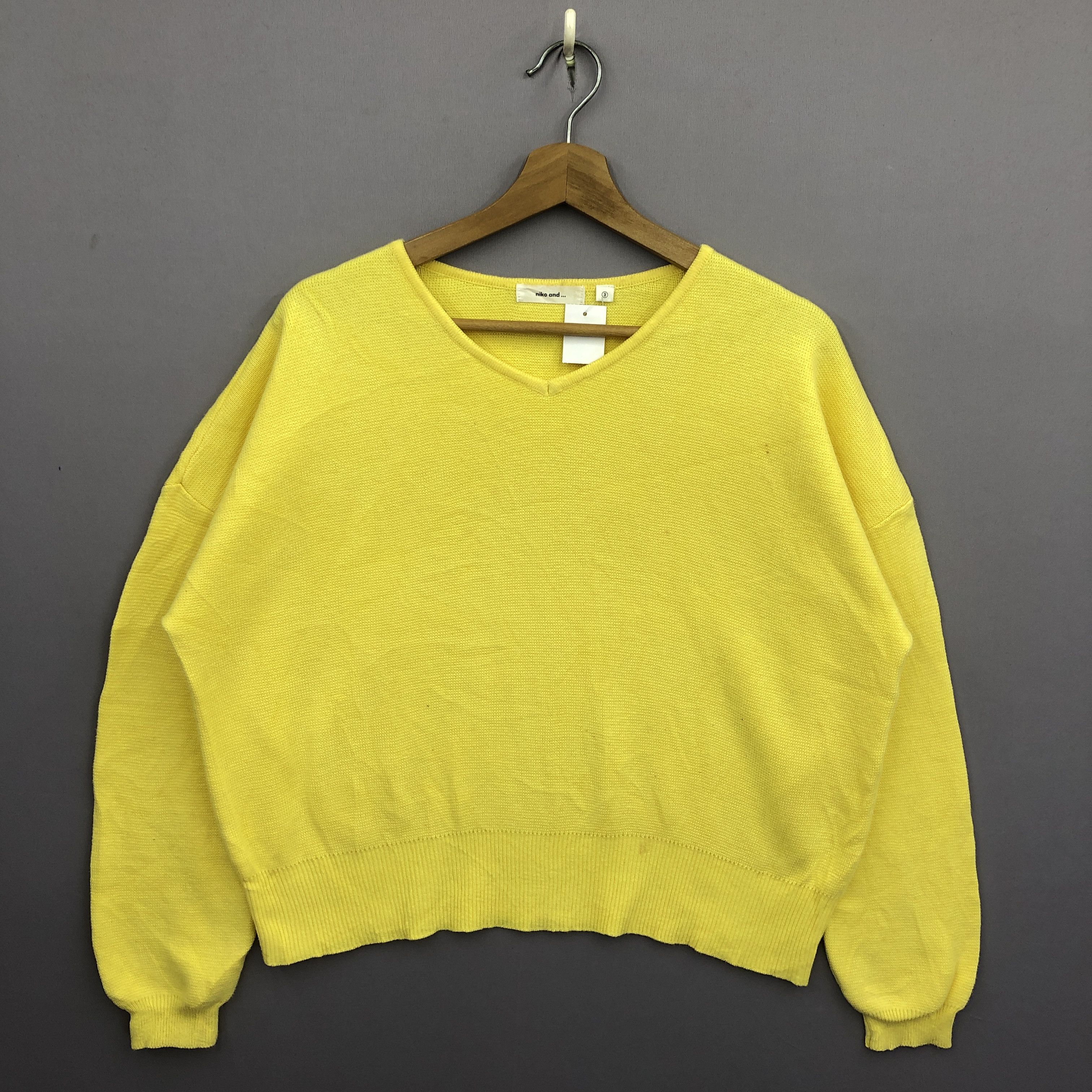Vintage Yellow Fluorescent Knitwear Sweater Sweatshirt