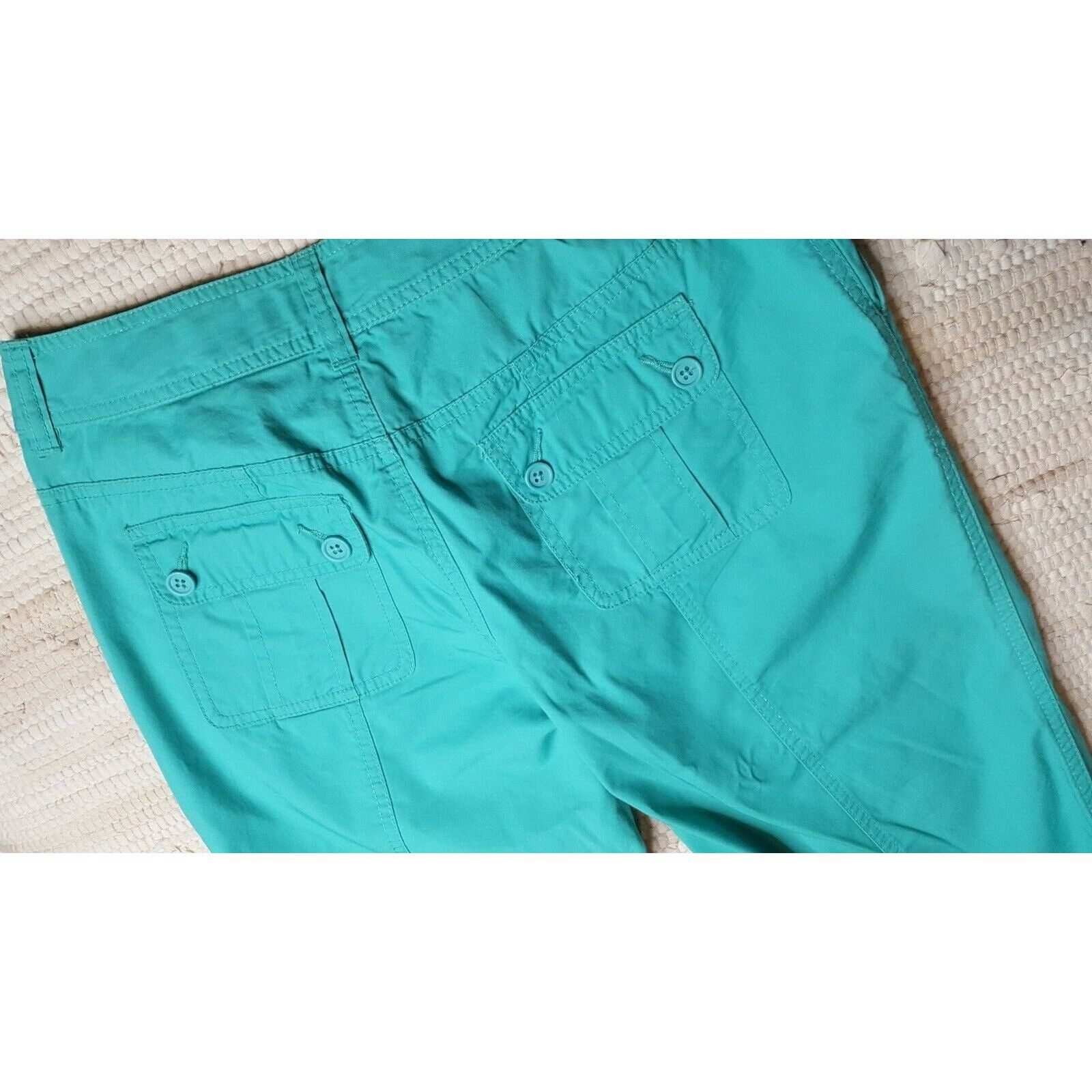 Liz Claiborne Liz Claiborne Womens Teal Green Cotton Capris - Size 4 Size 27" / US 4 / IT 40 - 5 Thumbnail
