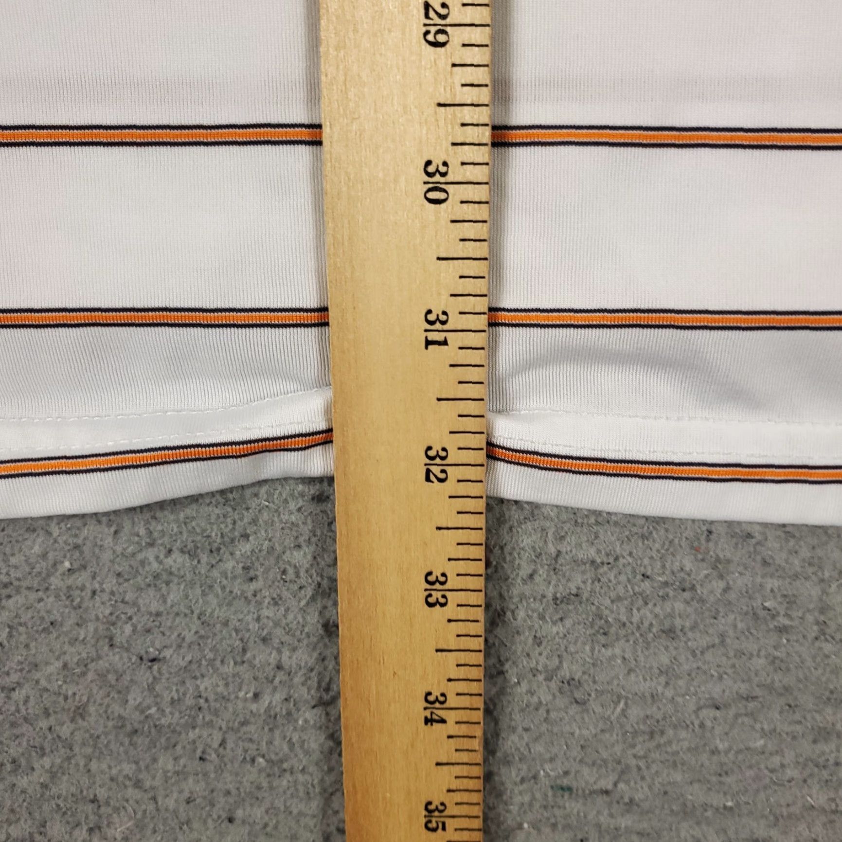 Vintage Zero Restriction Polo Shirt Mens Size XL White Orange Striped Golf Short Sleeve* Size US XL / EU 56 / 4 - 7 Thumbnail