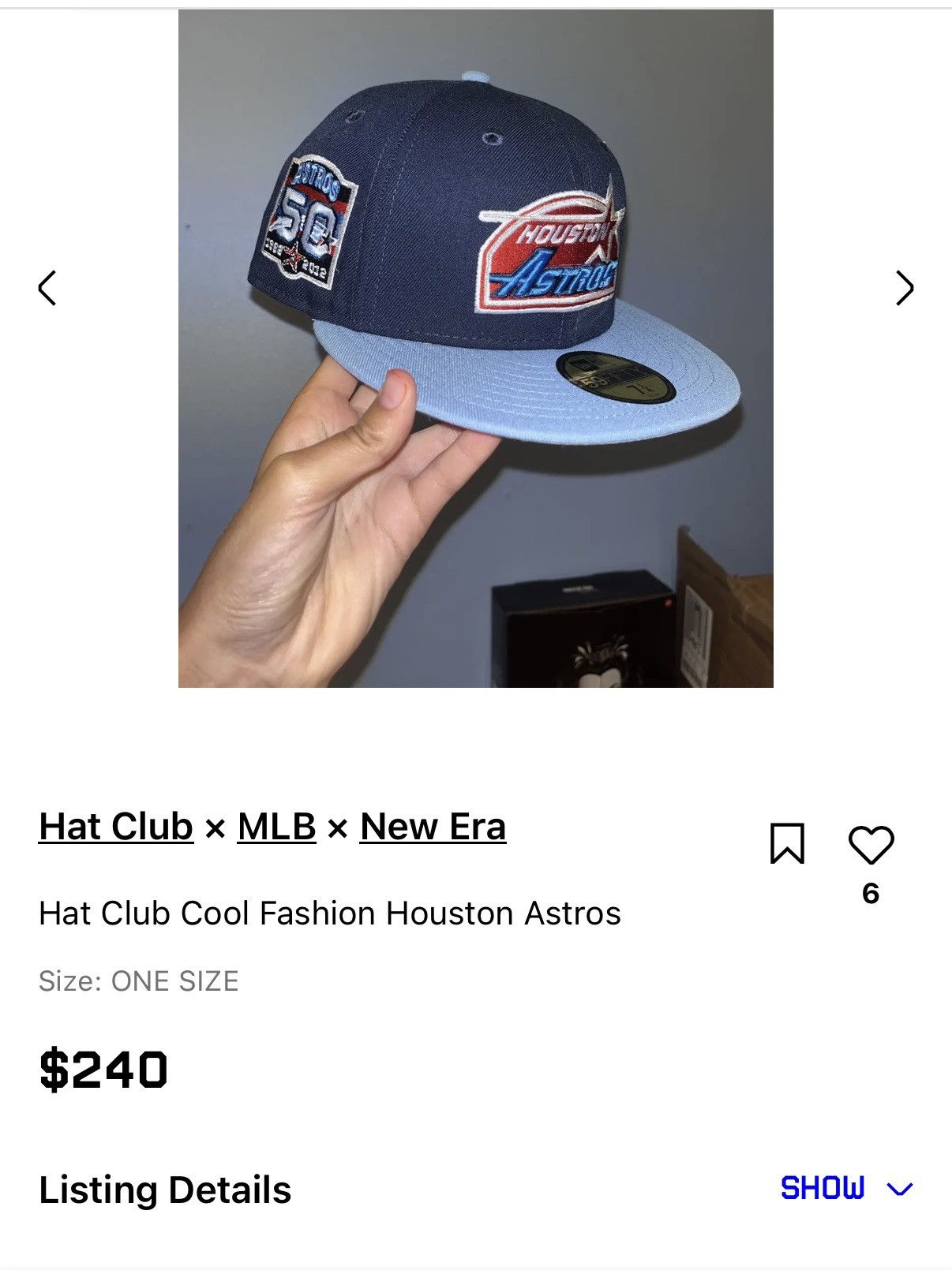 Hat Club × New Era 7 3/8 Hat Club Cool Fashion Rockets Crossover Astros Fitted Size ONE SIZE - 6 Thumbnail