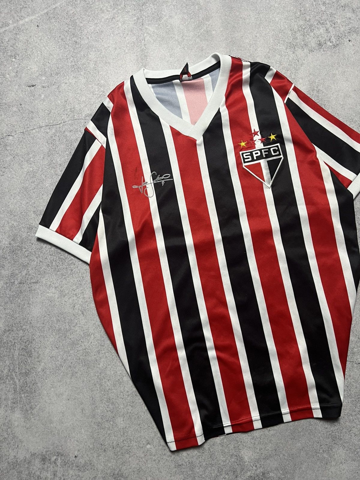 Vintage Vintage Sao Paulo SPFC Fabiano Blockcore Football Y2K Jersey Size US M / EU 48-50 / 2 - 2 Thumbnail