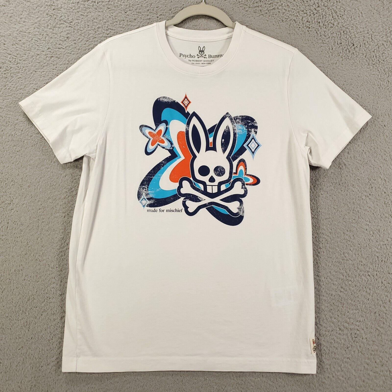 Popeline coton graphique - marine et bleu