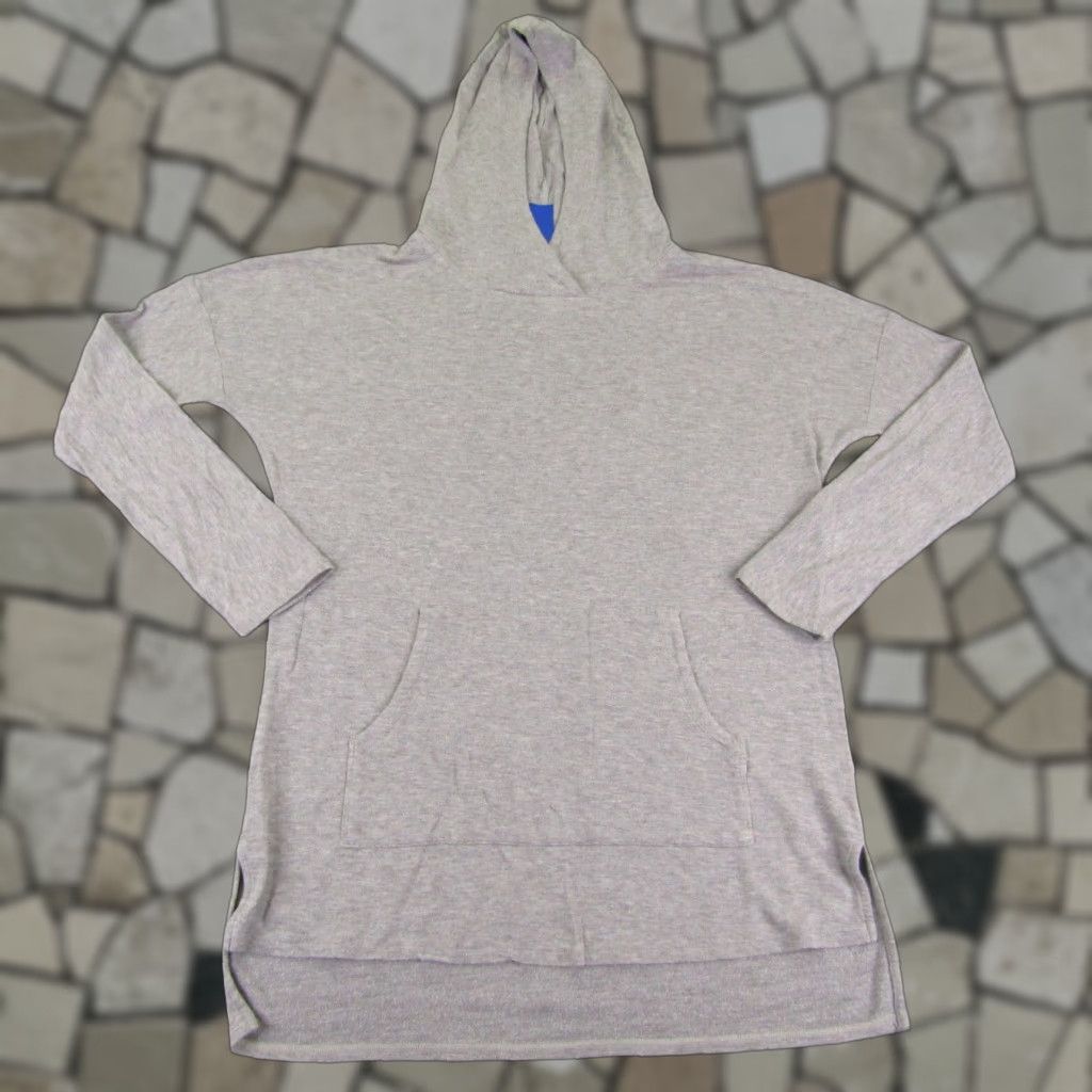 Kit and Ace Hoodie Womens 8 Gray Pullover Lightweight Stretch Hooded Sweatshirt Knit