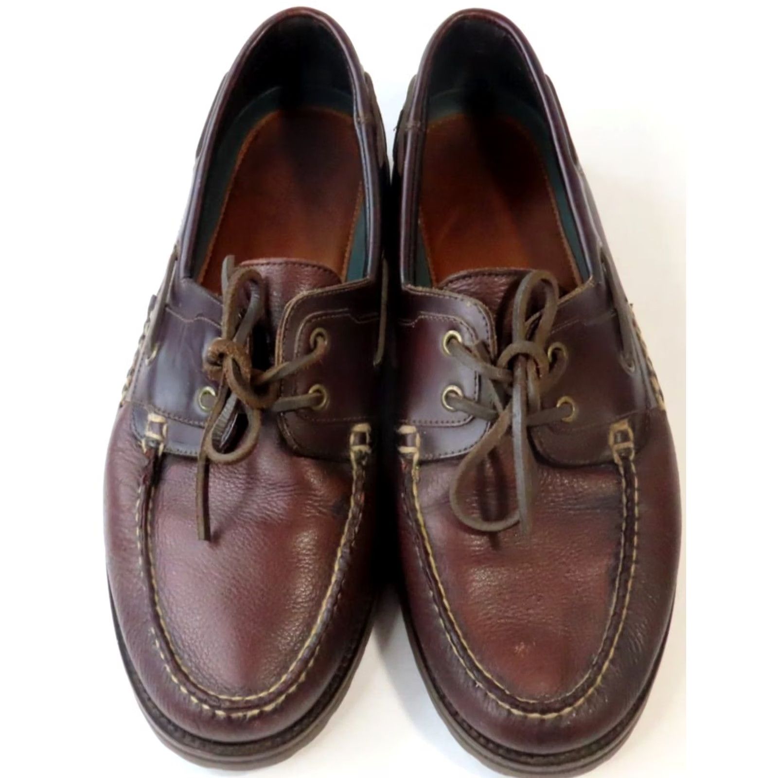 Vintage Ducks Unlimited Mens Dress Loafer Brown Leather 12M Lace Up Round Toe D3022-200 Shoes Mens Shoes Size US 12 / EU 45 - 2 Thumbnail