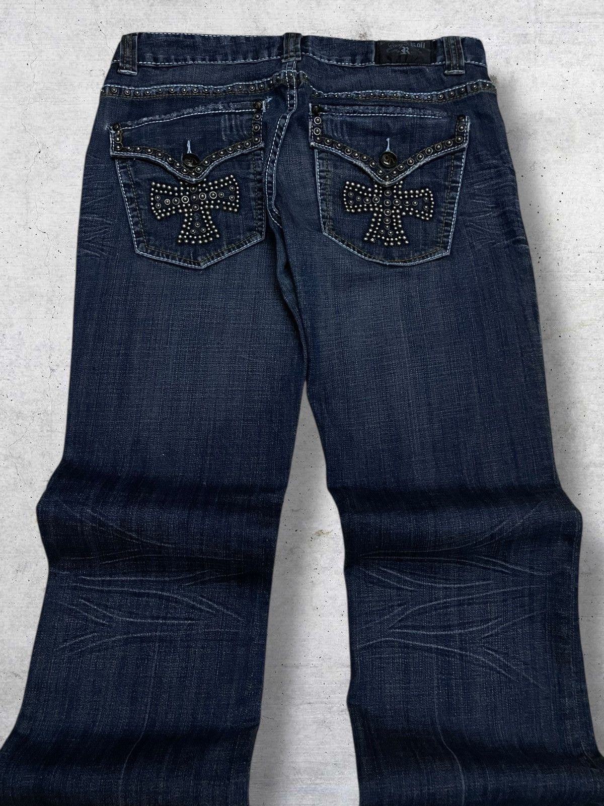 Japanese Brand VINTAGE ROCK&ROLL AFFLICTION CROSS FLARED OG DESIGNER DENIM Size US 32 / EU 48 - 7 Thumbnail