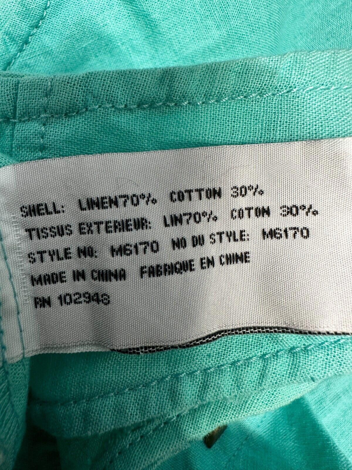 Tultex Tulle Aqua linen Blend sleeveless Midi pockets Dress Size S Size S / US 4 / IT 40 - 7 Thumbnail