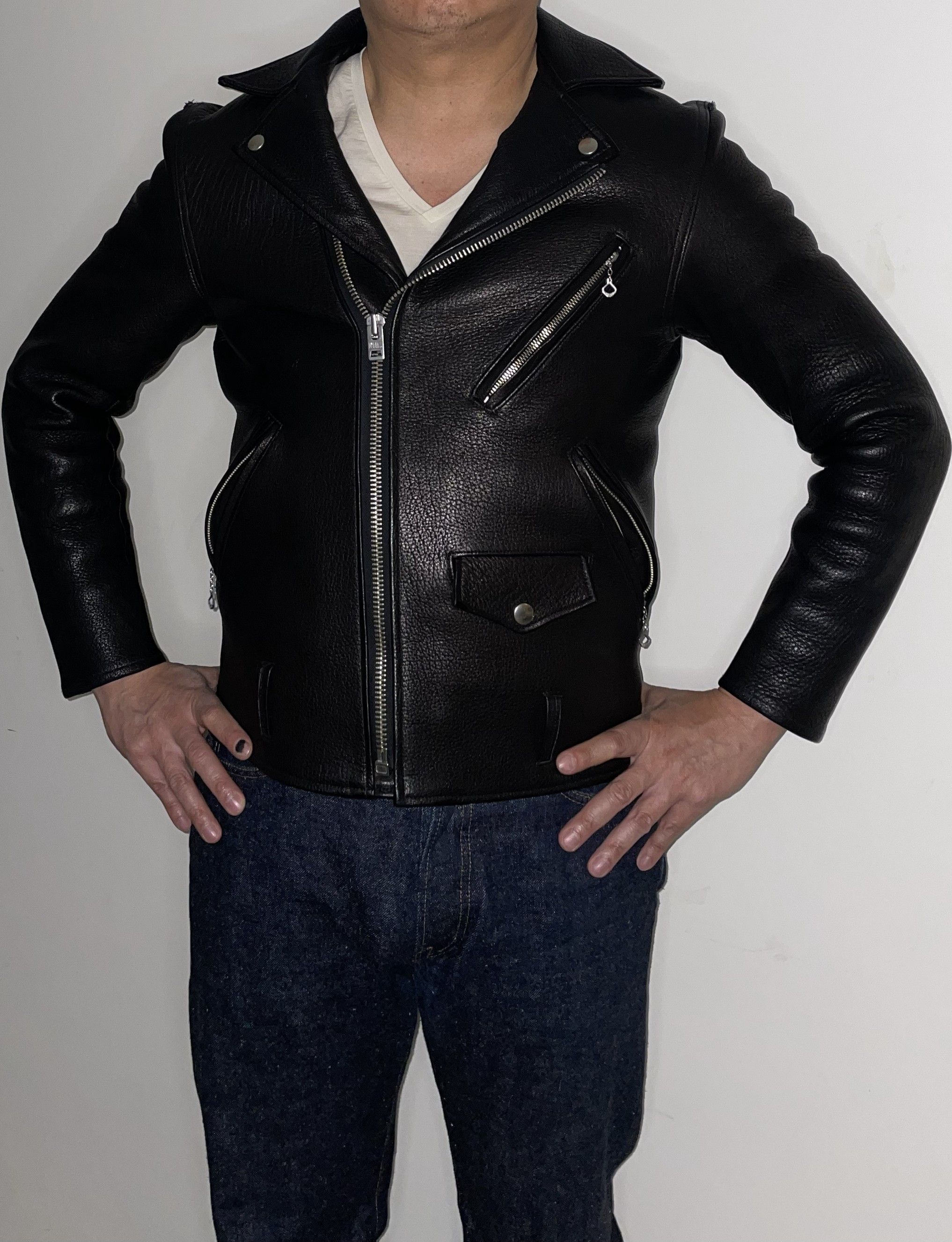 Fine Creek Fine Creek Leon Deer Leather Motorcycle Jacket - 42 Size US L / EU 52-54 / 3 - 1 Thumbnail