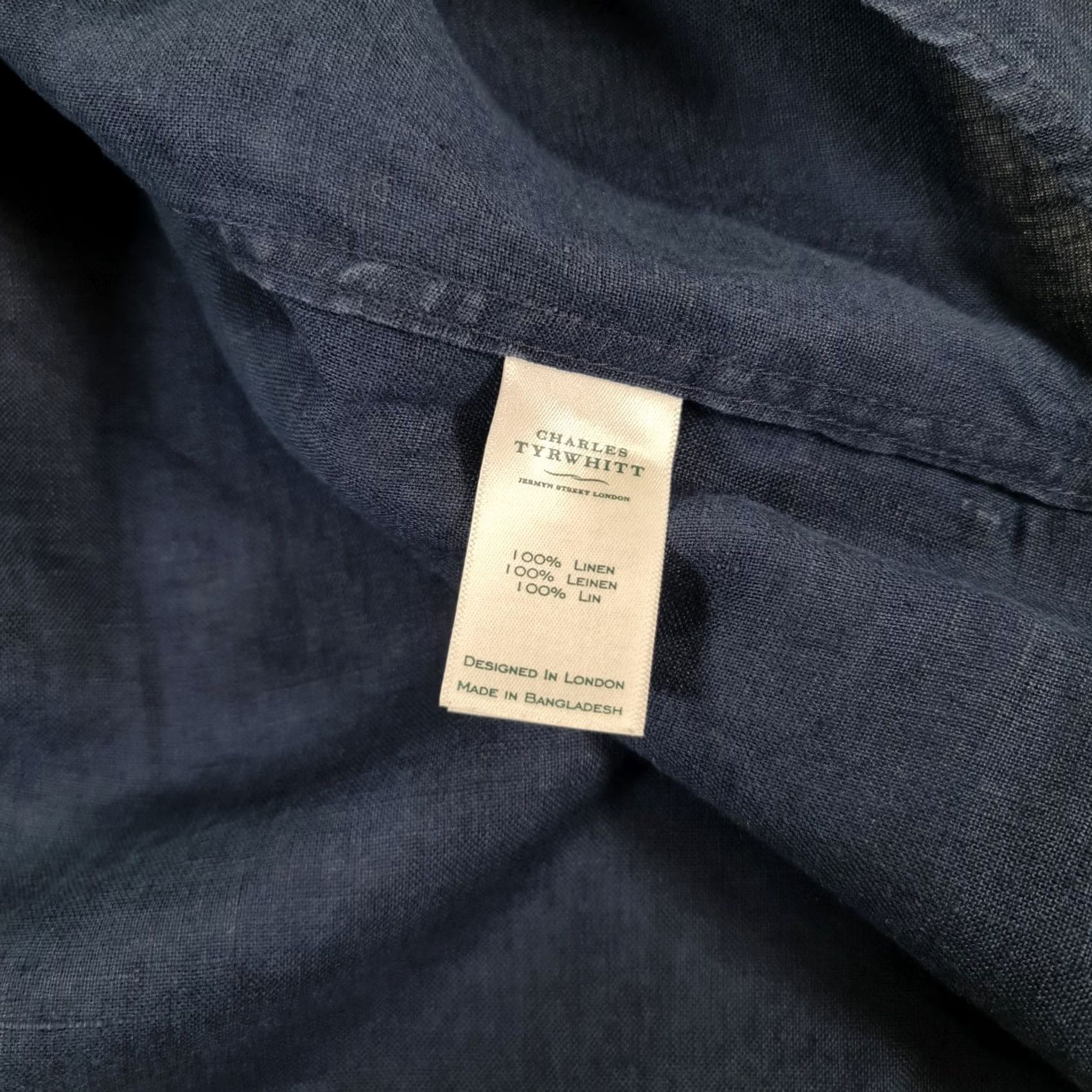Charles Tyrwhitt Charles Tyrwhitt Mens Shirt Navy Blue 3XL Classic Fit Linen Button-Up Long Sleeve Collared нос Size US XXL / EU 58 / 5 - 7 Thumbnail