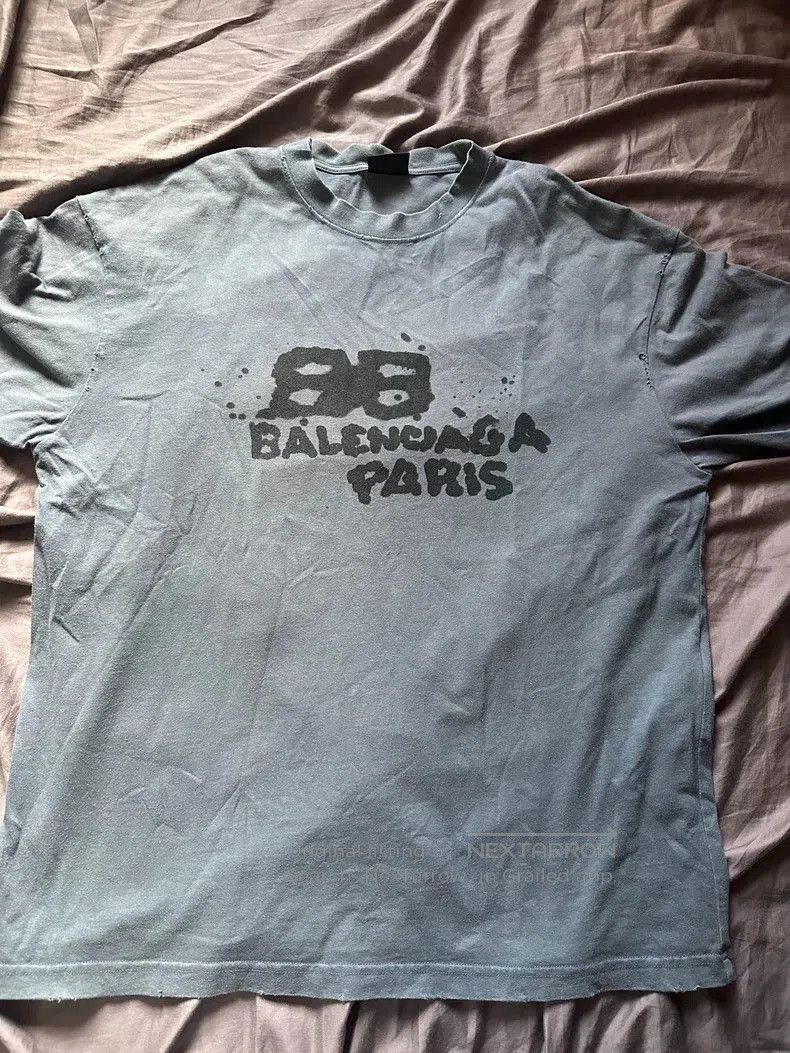 Balenciaga Splatter Print Short Sleeve Tee M.
