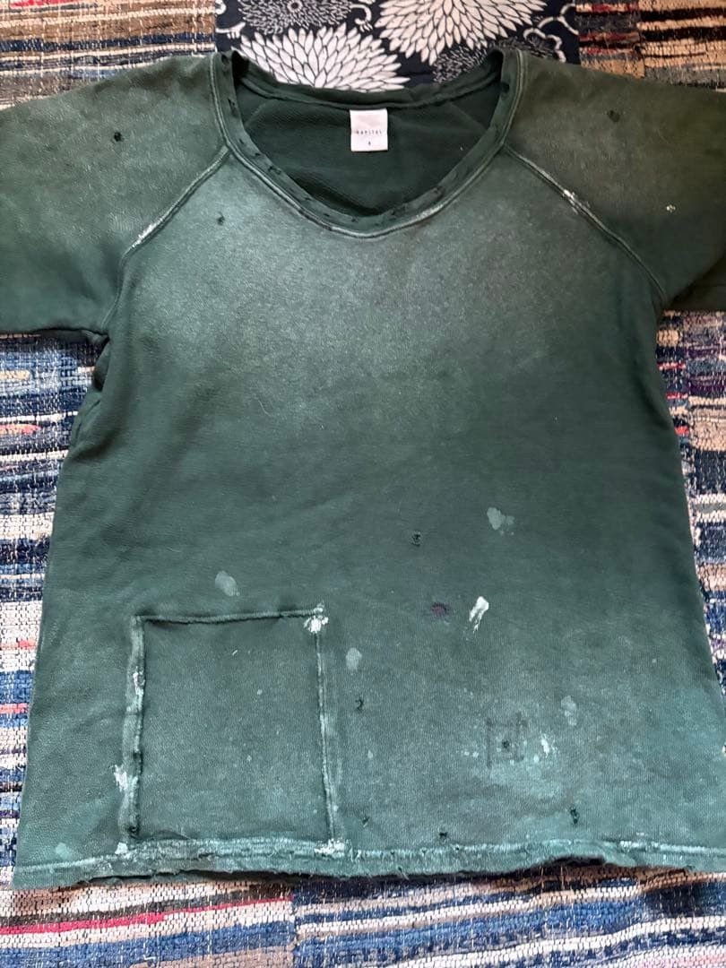 Kapital KAPITAL Dark Green Distressed Sweatshirt 3 Size US L / EU 52-54 / 3 - 4 Thumbnail