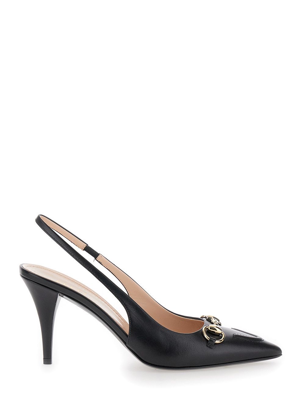 Gucci 'Erin' Black Slingback Pumps with Horsebit Detail in Leather Woman Size US 7.5 / IT 37.5 - 1 Thumbnail