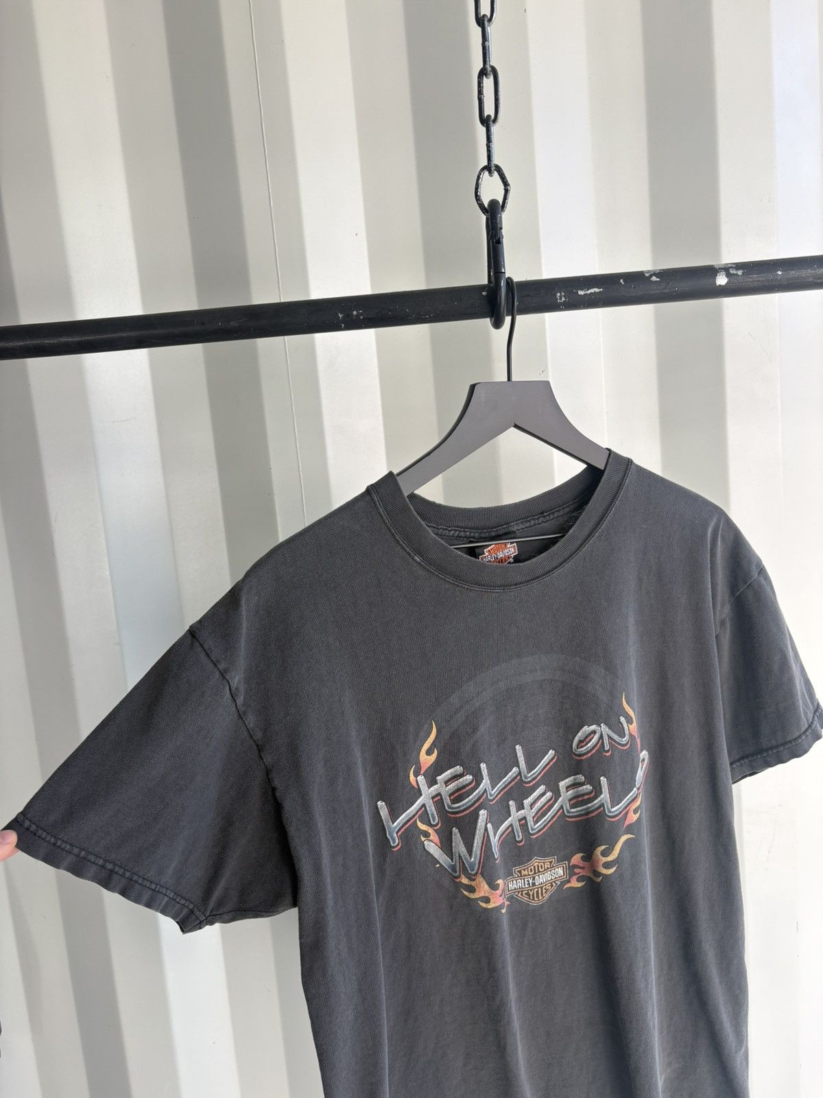 Harley Davidson Thrashed Hell On Wheels Faded Shirt Distressed Grunge Harley Size US L / EU 52-54 / 3 - 2 Thumbnail