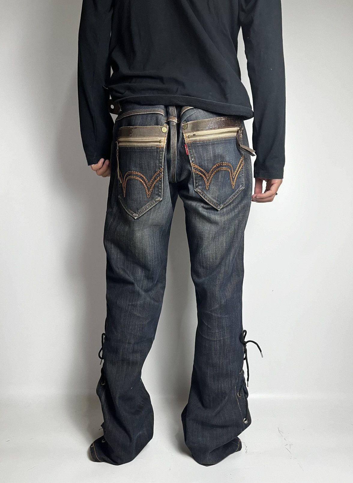 Edwin × Jean Lace up edwin flares wash pant japanese brand Size US 32 / EU 48 - 2 Thumbnail