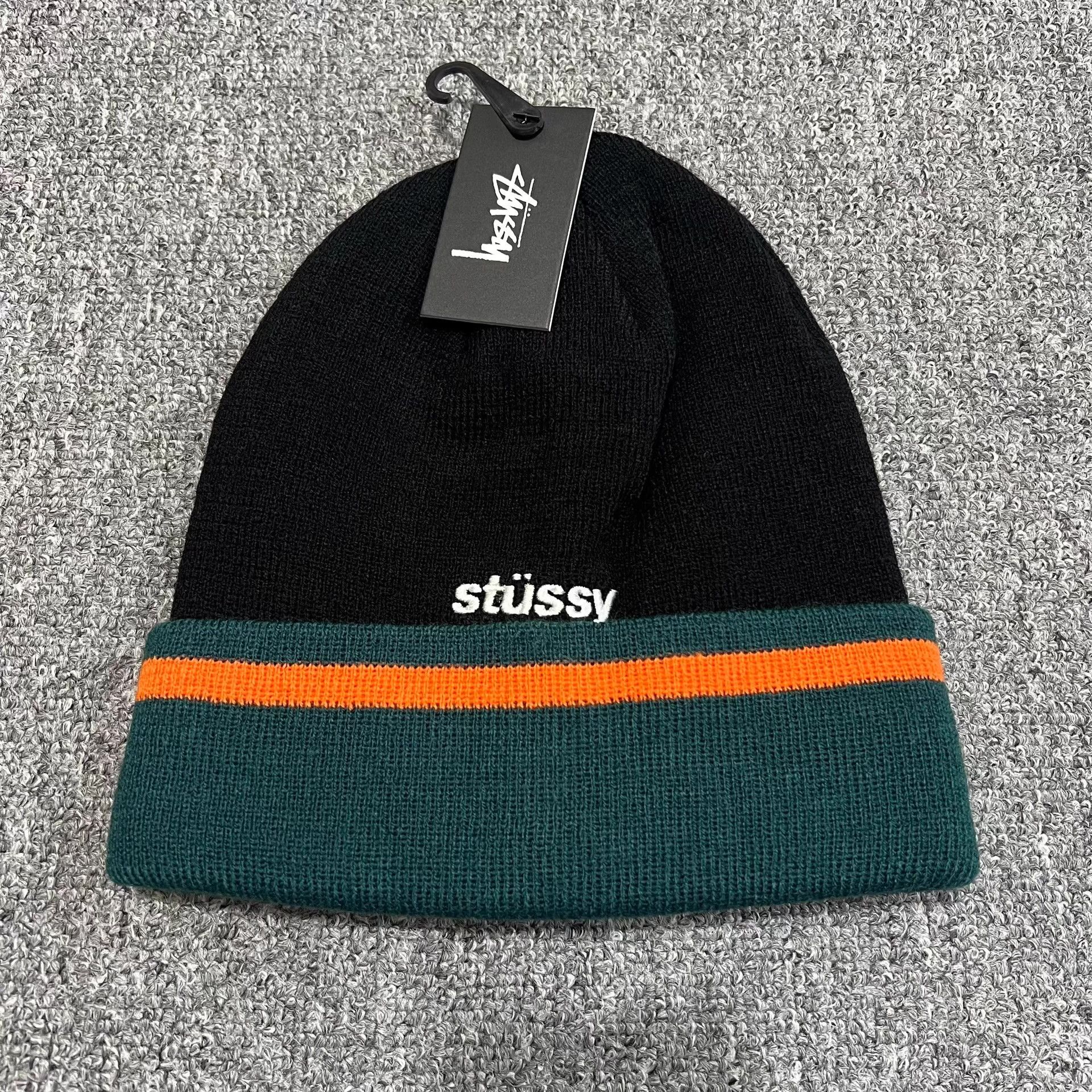 Stussy Stussy Color-Block Striped Embroidered Knit Beanie Q7 Size ONE SIZE - 2 Thumbnail