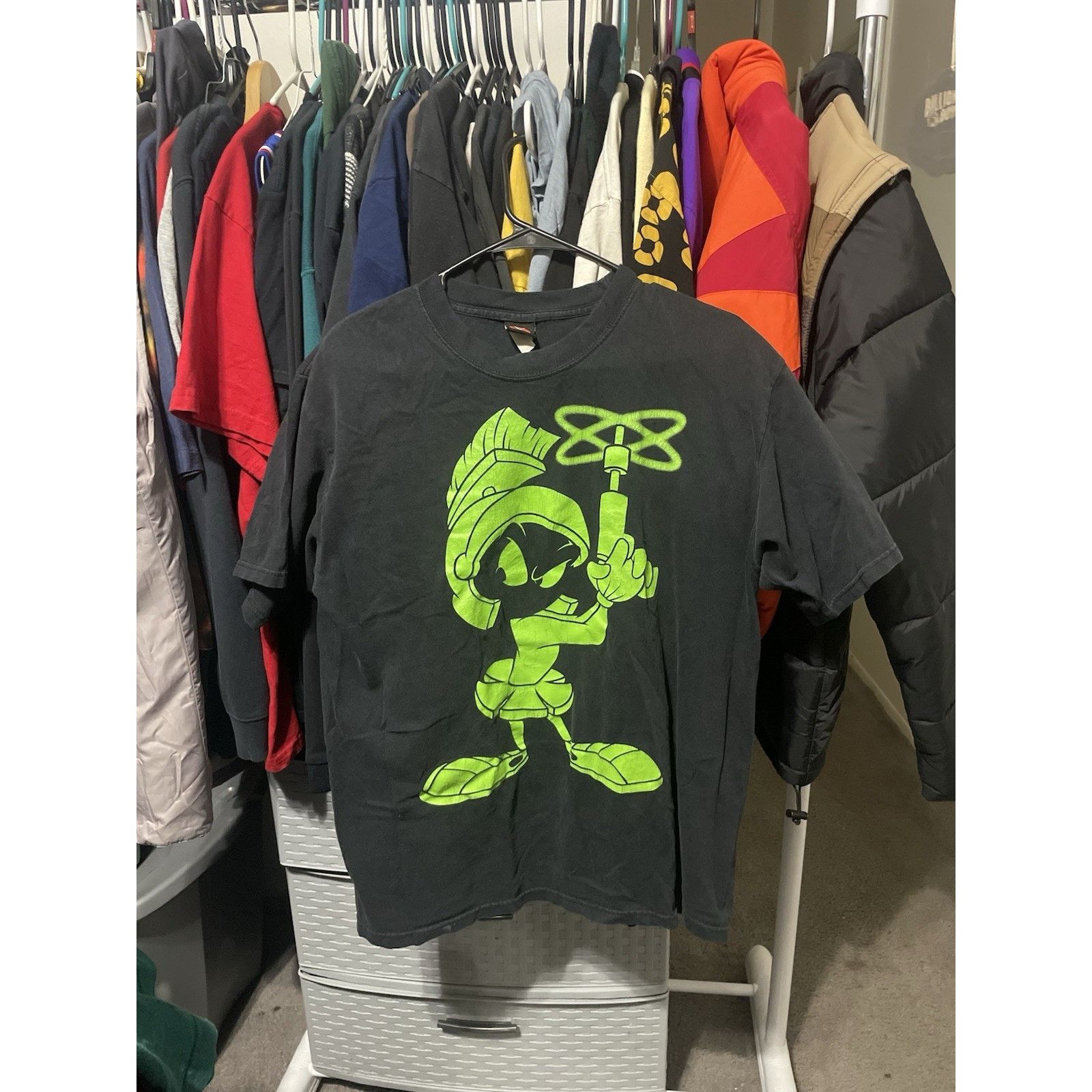 Fruit Of The Loom Size L- Vtg Rare MARVIN the MARTIAN Green Shirt AOP Size US L / EU 52-54 / 3 - 1 Thumbnail