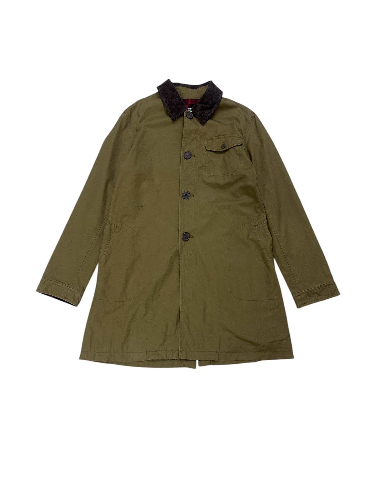Global Work × Japanese Brand Global Work Aesthetic Workwear Style Corduroy Trench Coat Size US L / EU 52-54 / 3 - 1 Thumbnail