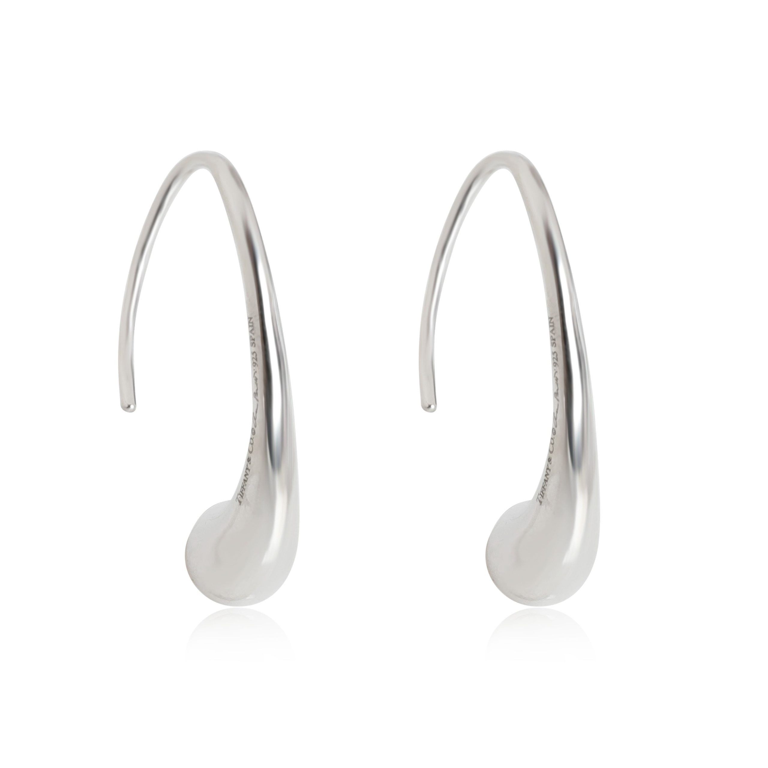 Tiffany & Co. Elsa Peretti Eelongated Teardrop Earrings in Sterling Silver