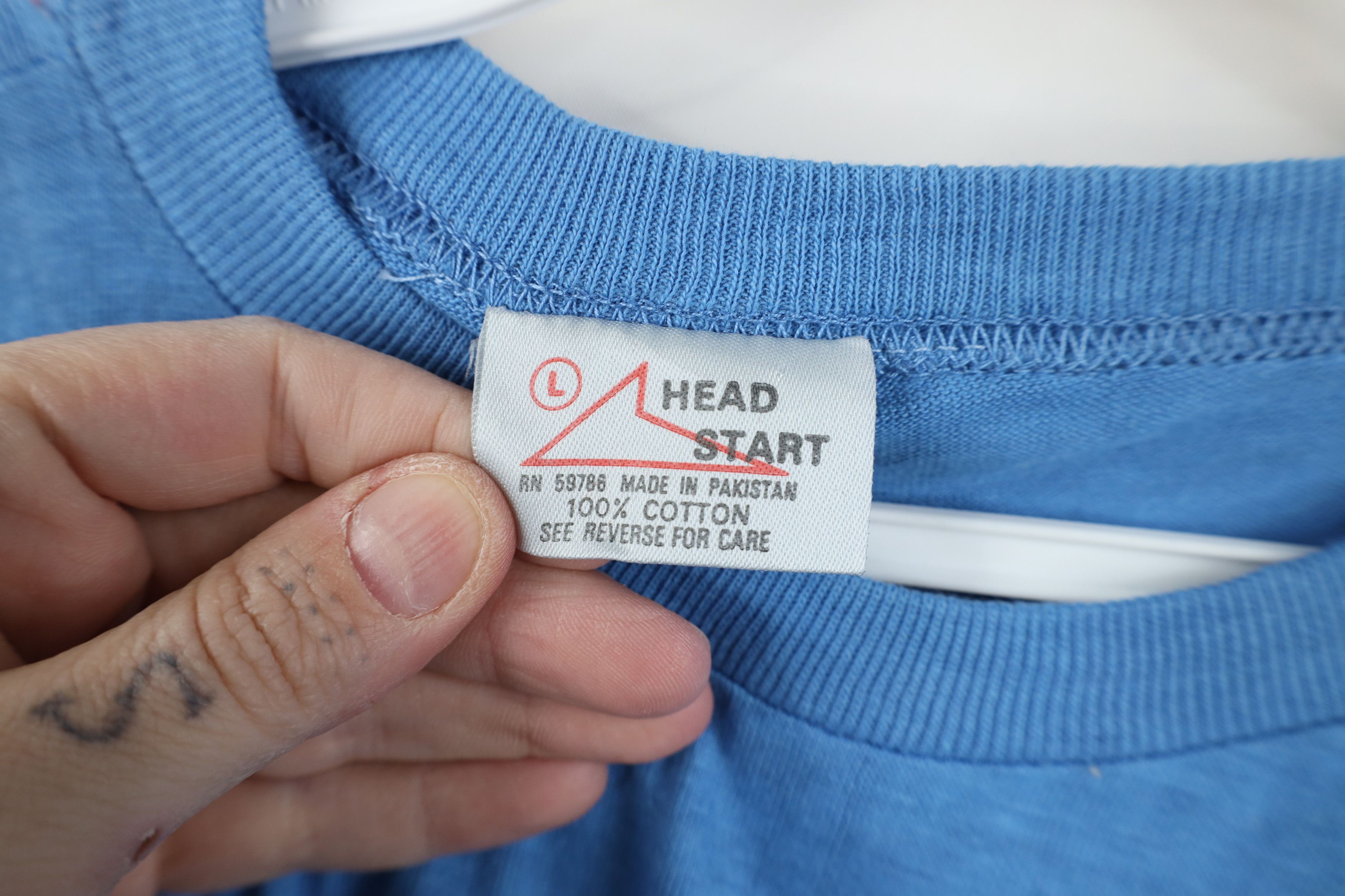 Vintage Vintage 90s Streetwear Short Sleeve Ringer T-Shirt Blue Size US L / EU 52-54 / 3 - 6 Thumbnail