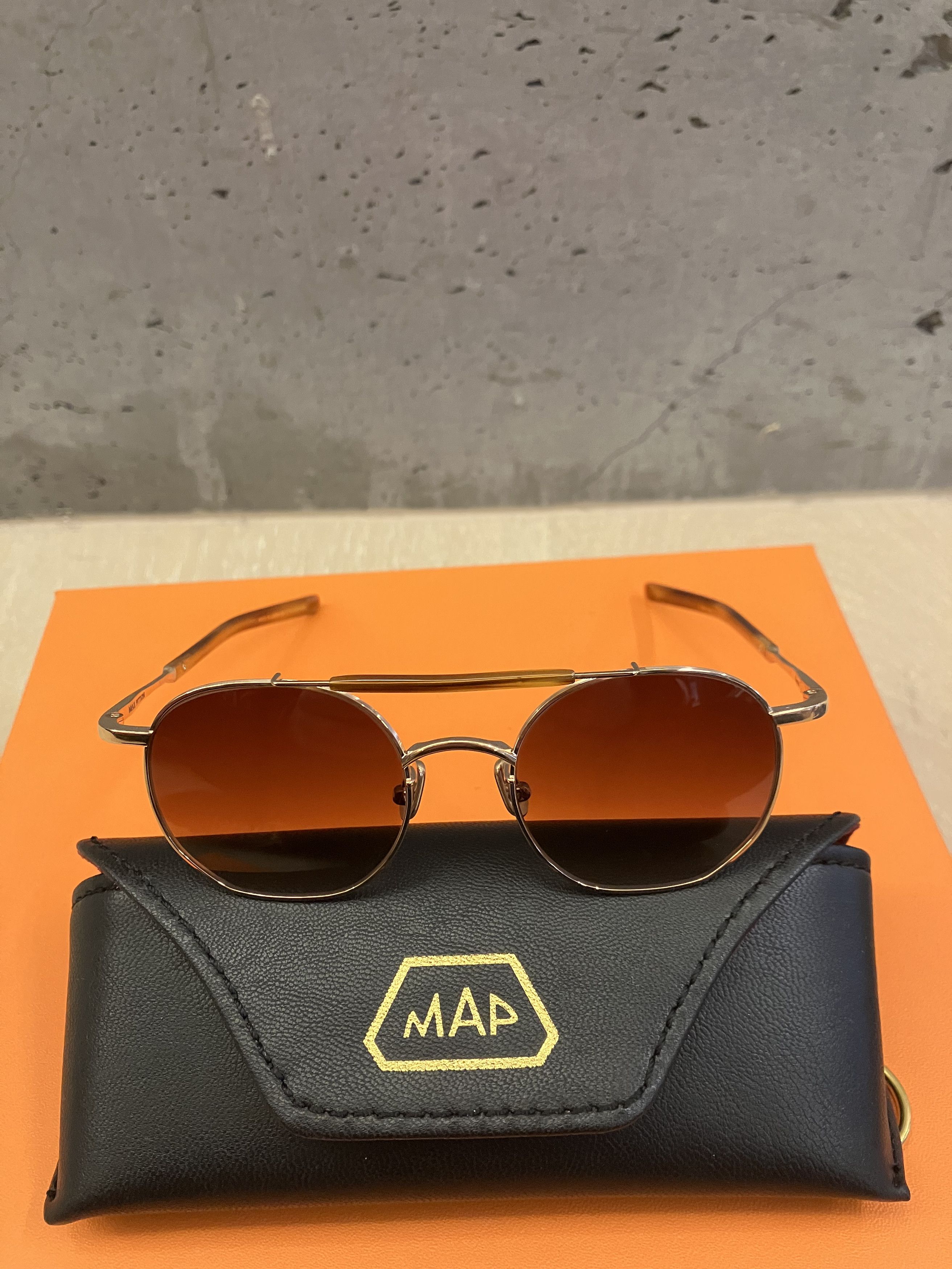 $795 Max Pittion BARNES Sunglasses Light Brown