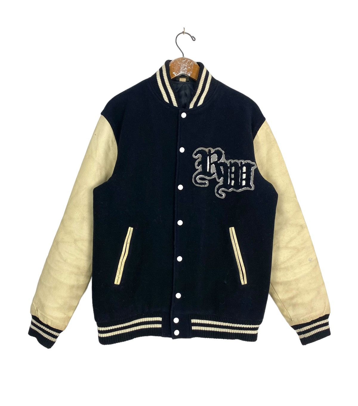 Vintage Rare‼️ Vintage Real Words Wool Cowhide Varsity Size US M / EU 48-50 / 2 - 1 Thumbnail