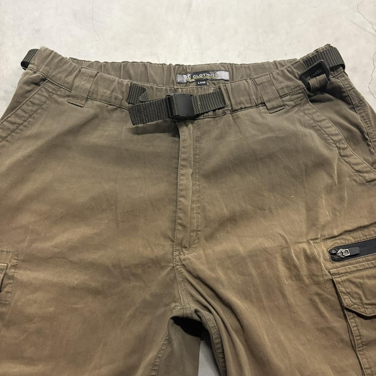 Vintage Crazy Vintage Y2K 2000s Baggy Brown Sunfaded Cargo Pants That Can Unzip Into Cargo Shorts with Built in Belt! Size US 34 / EU 50 - 2 Thumbnail