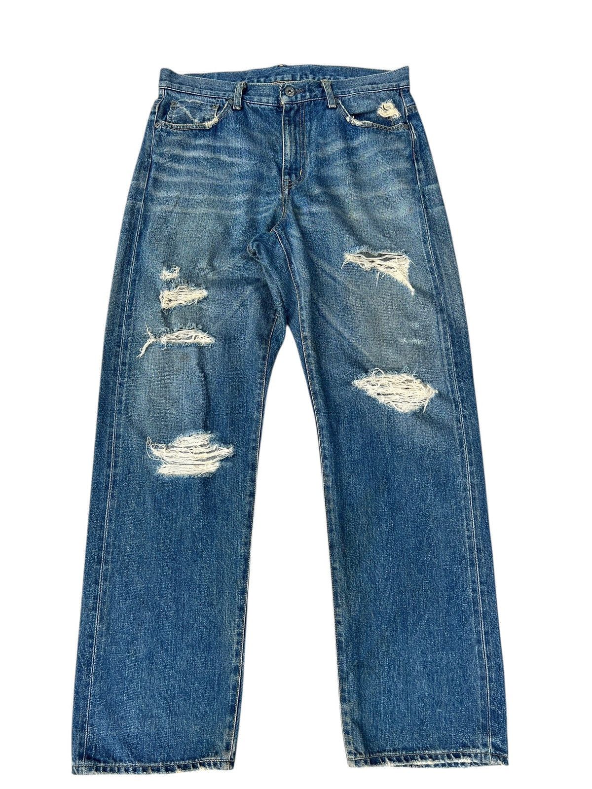 WHIZ LIMITED Whiz Limited Japan Ripped Distress Denim Selvedge Jeans Size US 32 / EU 48 - 1 Thumbnail