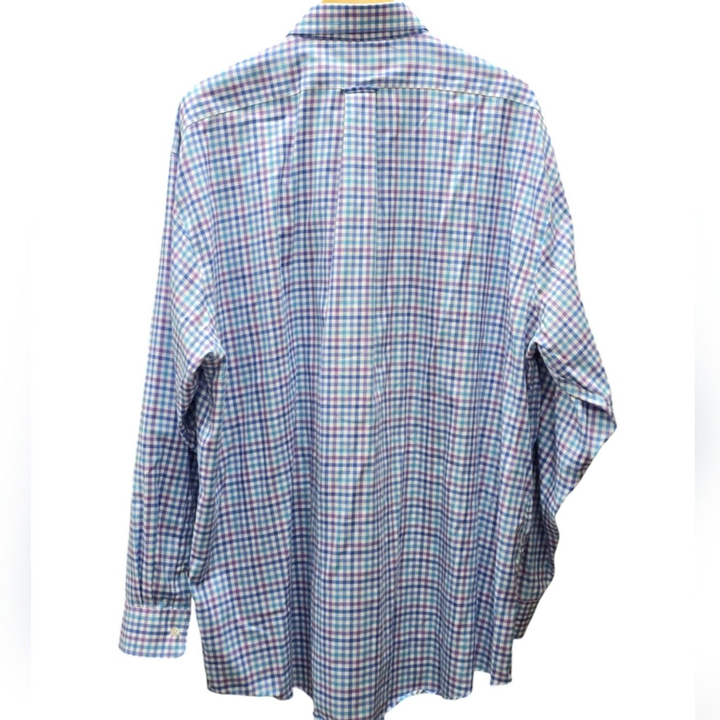 Allen Edmonds Allen Edmonds, White, Blue & Purple, Button Down Shirt, XXL Size US XXL / EU 58 / 5 - 3 Thumbnail