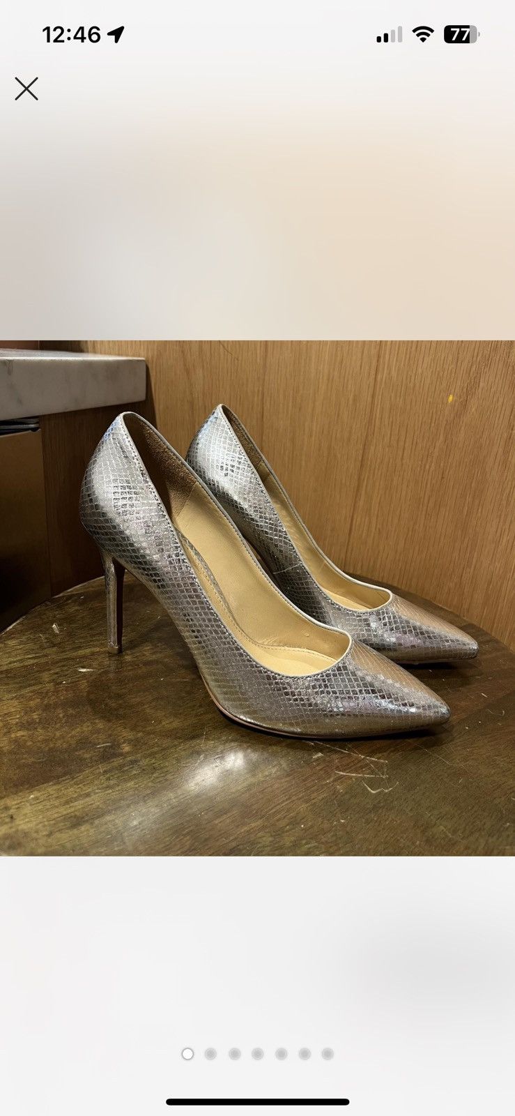 Michael Kors Amara Metallic Snake Embossed Leather Pump Size US 7 / IT 37 - 1 Thumbnail