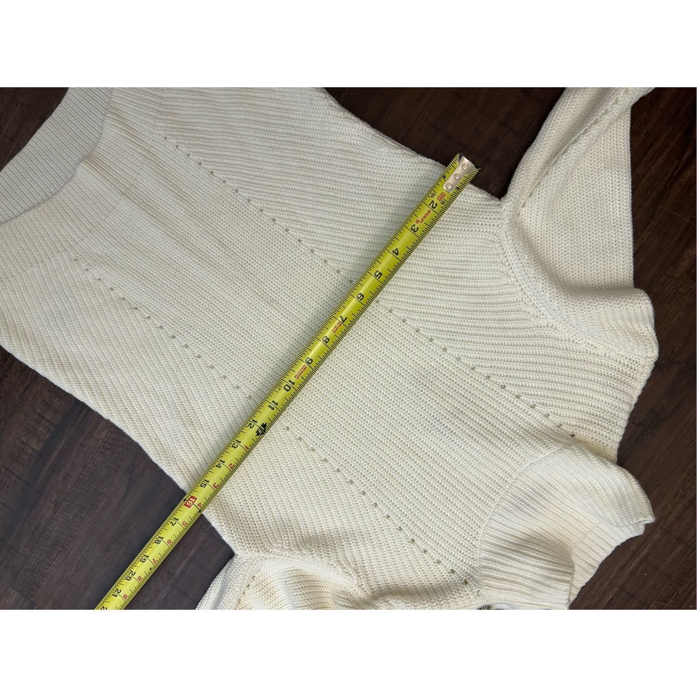 White House Black Market WHBM NWT Cream “Ecru” Knit Silver Button Ribbed Sweater, Sz Size XS / US 0-2 / IT 36-38 - 3 Thumbnail