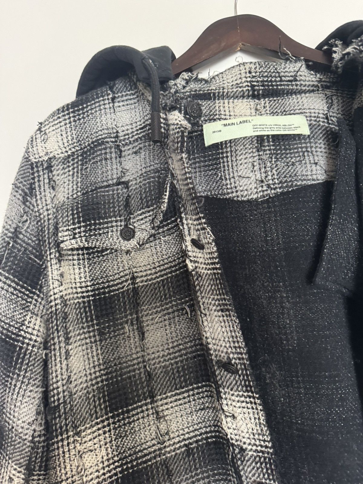 Off-White Off White Hooded Flannel (Size Small) Size US S / EU 44-46 / 1 - 8 Thumbnail