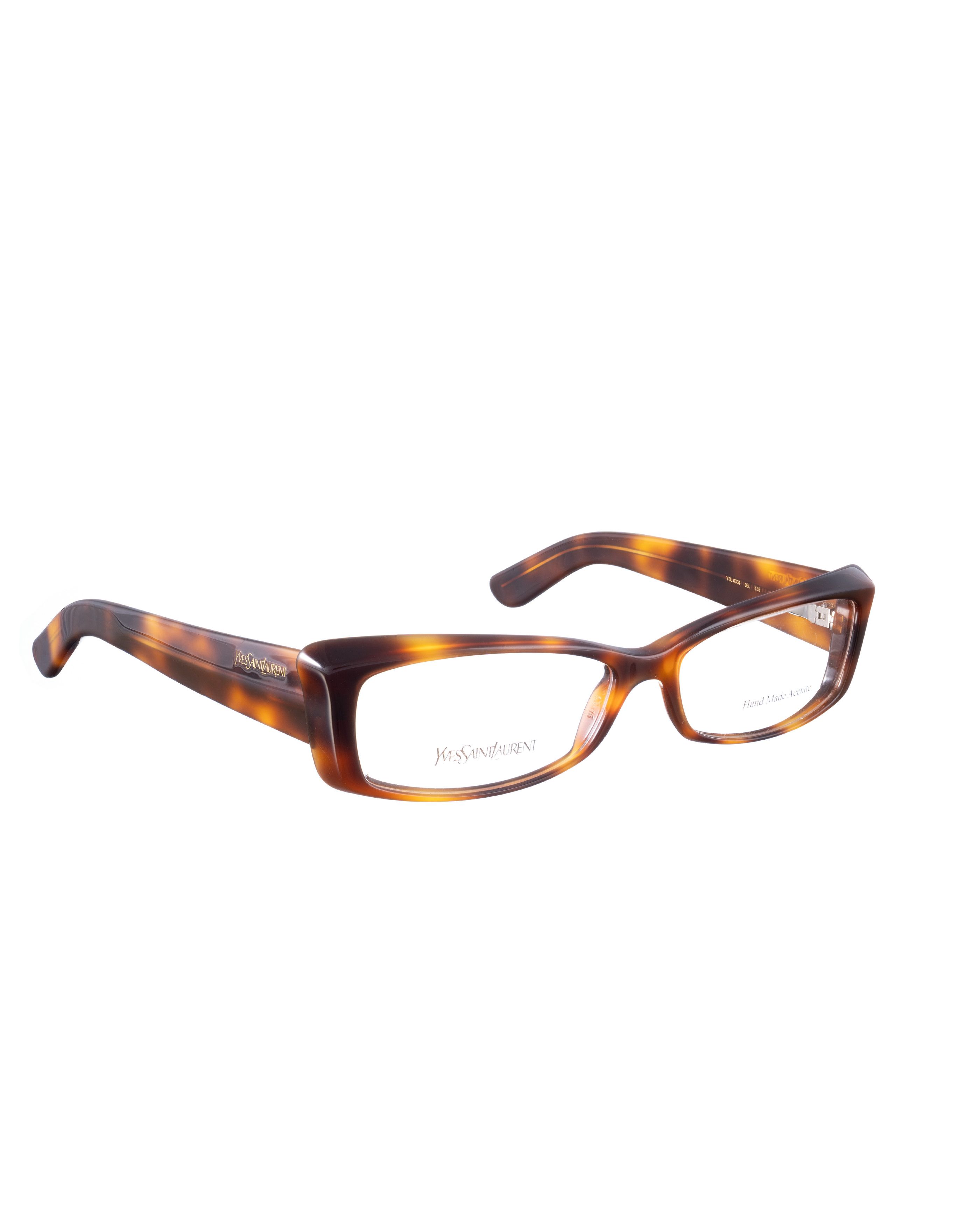 Yves Saint Laurent Yves Saint Laurent 00s Cat Eye Havana Transparent Glasses Size ONE SIZE - 2 Thumbnail