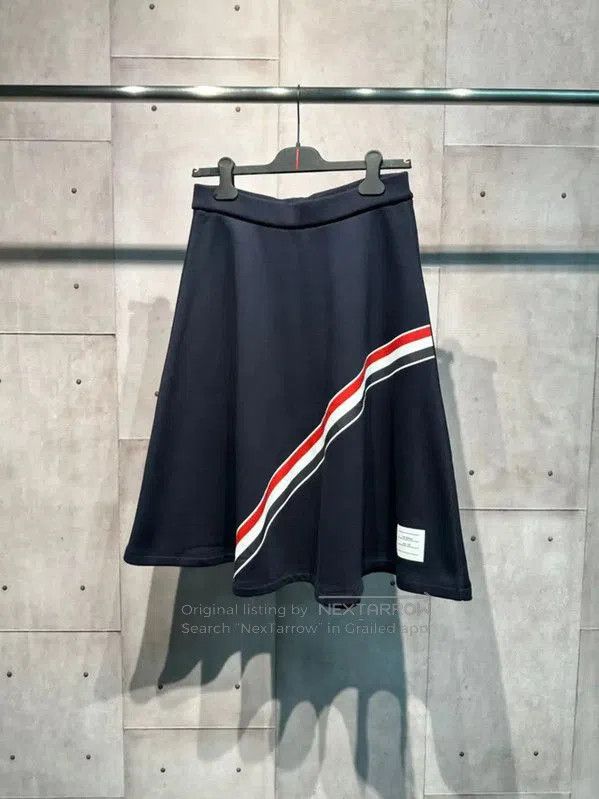 Thom Browne Thom Browne Navy Striped Cotton Short Skirt . Size 26" / US 2 / IT 38 - 1 Thumbnail