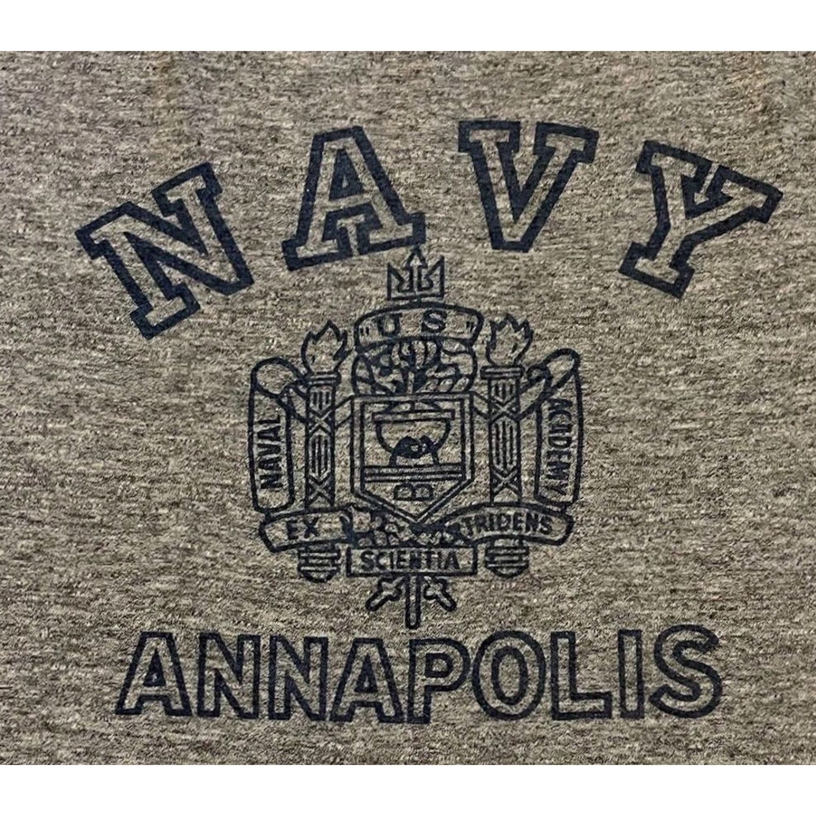 Vintage VINTAGE US Navy Annapolis Faded Shirt M Gray Single Stitch Short Sleeve College Naval Academy 80s 70s 60s USA Mens Size US M / EU 48-50 / 2 - 2 Thumbnail