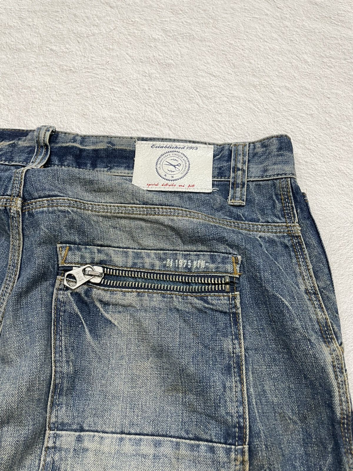 Zara 2000s Japanese Zara Multi Pocket Lightning Wash Denim Y2K Size US 38 / EU 54 - 12 Thumbnail