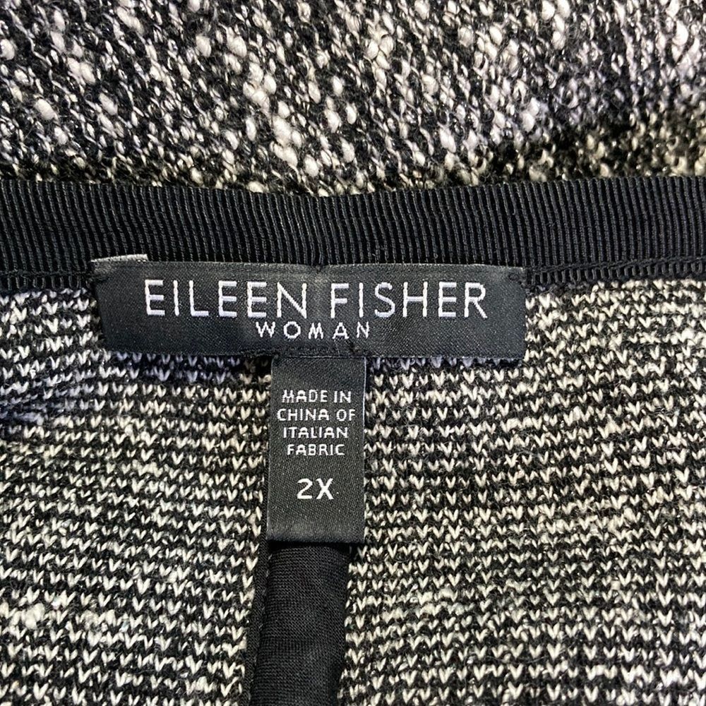 Eileen Fisher Eileen Fisher Cardigan Zip Front Jacket 2X Black Tweed Stret Size XXL / US 16-18 / IT 52-54 - 4 Thumbnail