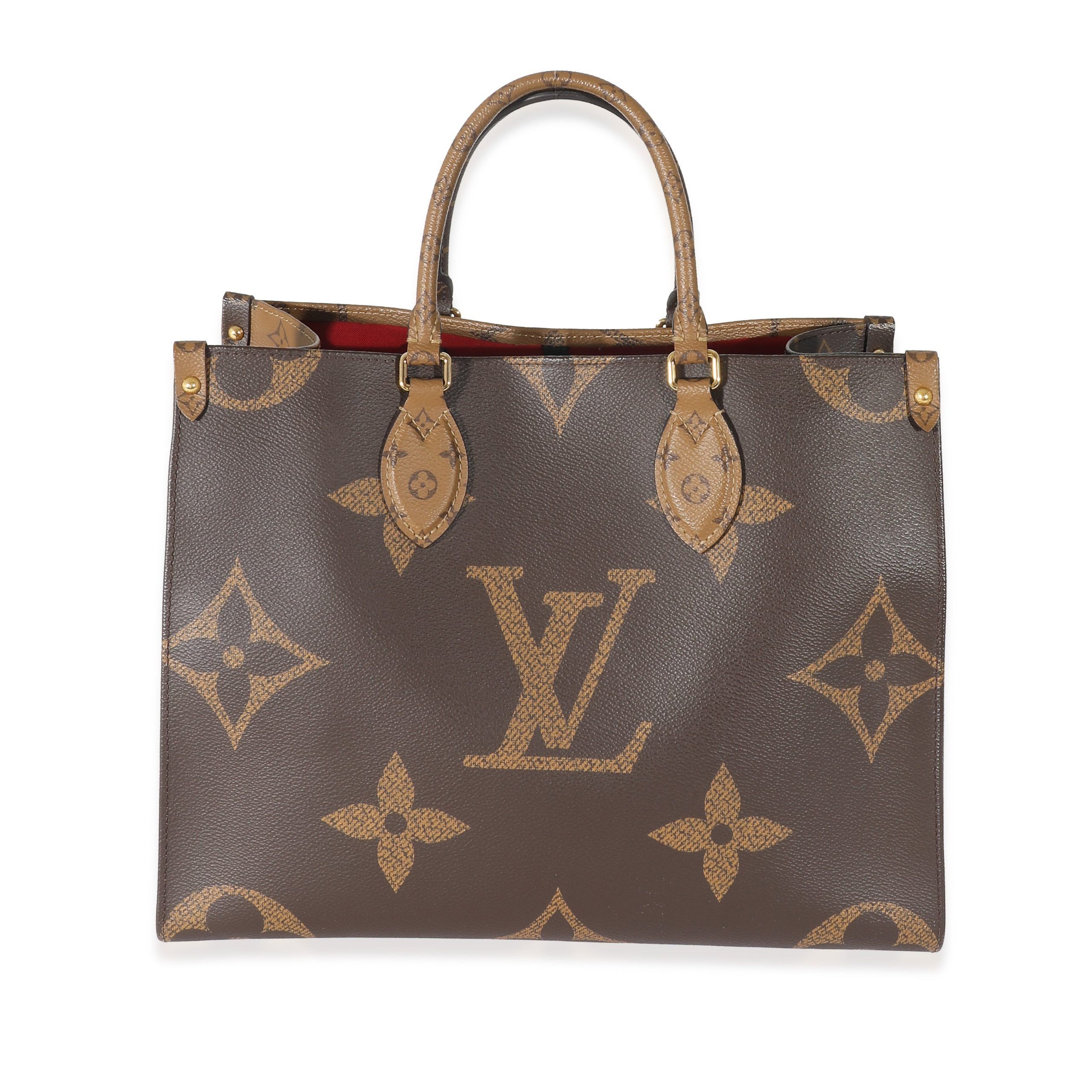 image of Louis Vuitton Reverse Monogram Canvas Onthego Mm in Brown, Women's