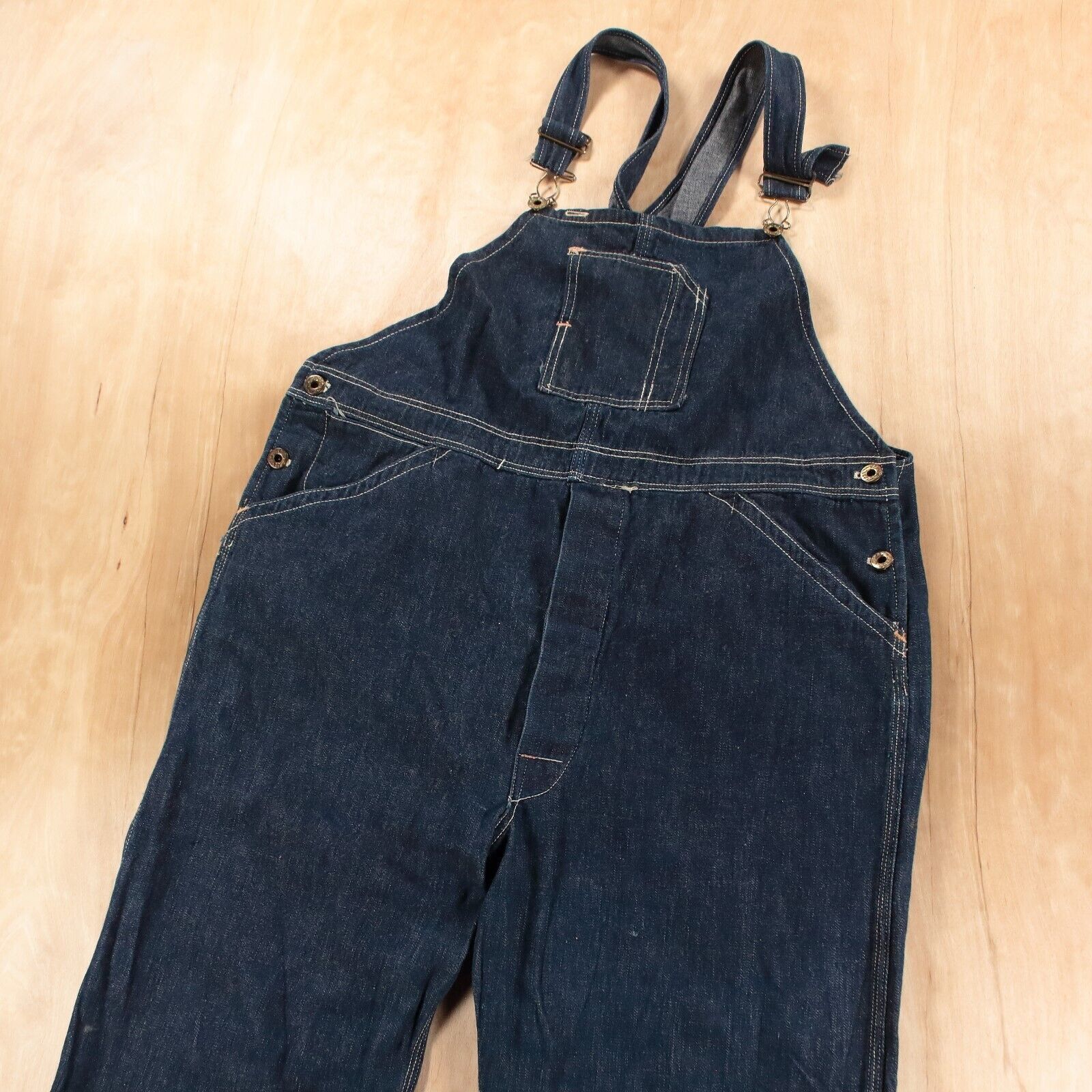 Vintage CASEY JONES denim carpenter bib overalls jeans 38x30 true vtg