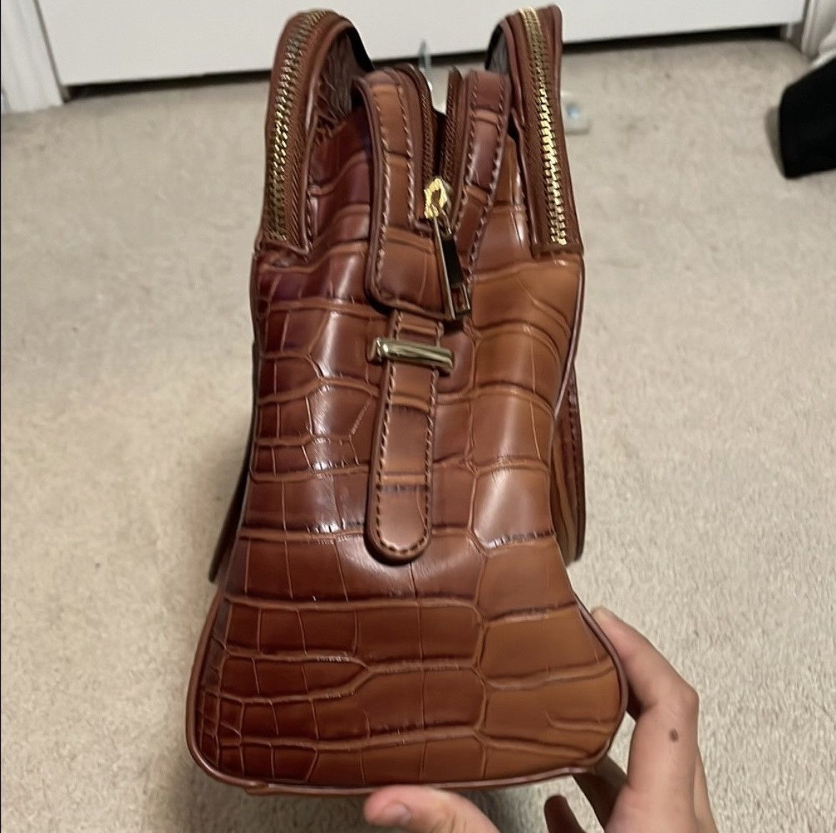 Other Cato Brown Alligator Skin Patterned Handbag Size ONE SIZE - 5 Thumbnail